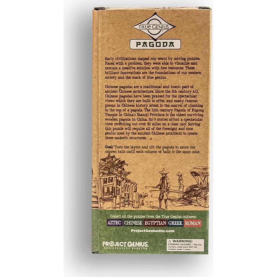 Rompecabezas 3D de Madera Proyecto Genio Pagoda China 9x7x19cm