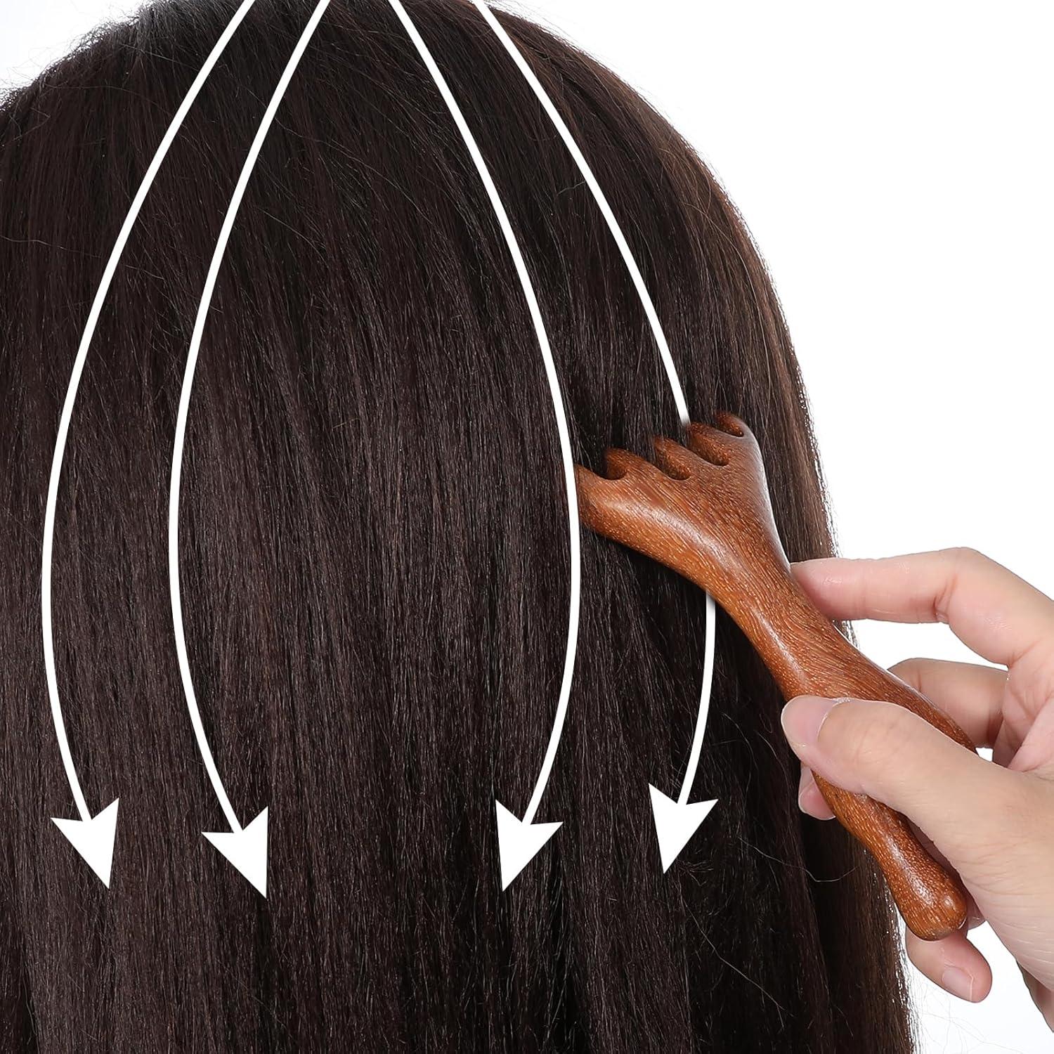 Juego de 3 Peines Masajeadores de Madera Sándalo QfwdfcTrenz