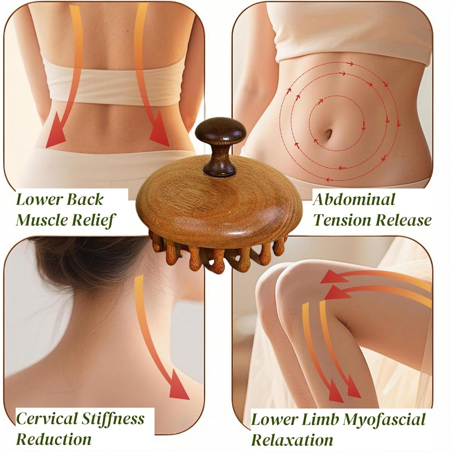 Masajeador de Cuero Cabelludo de Sándalo JBSYYXGS - Ergonómico y Portátil