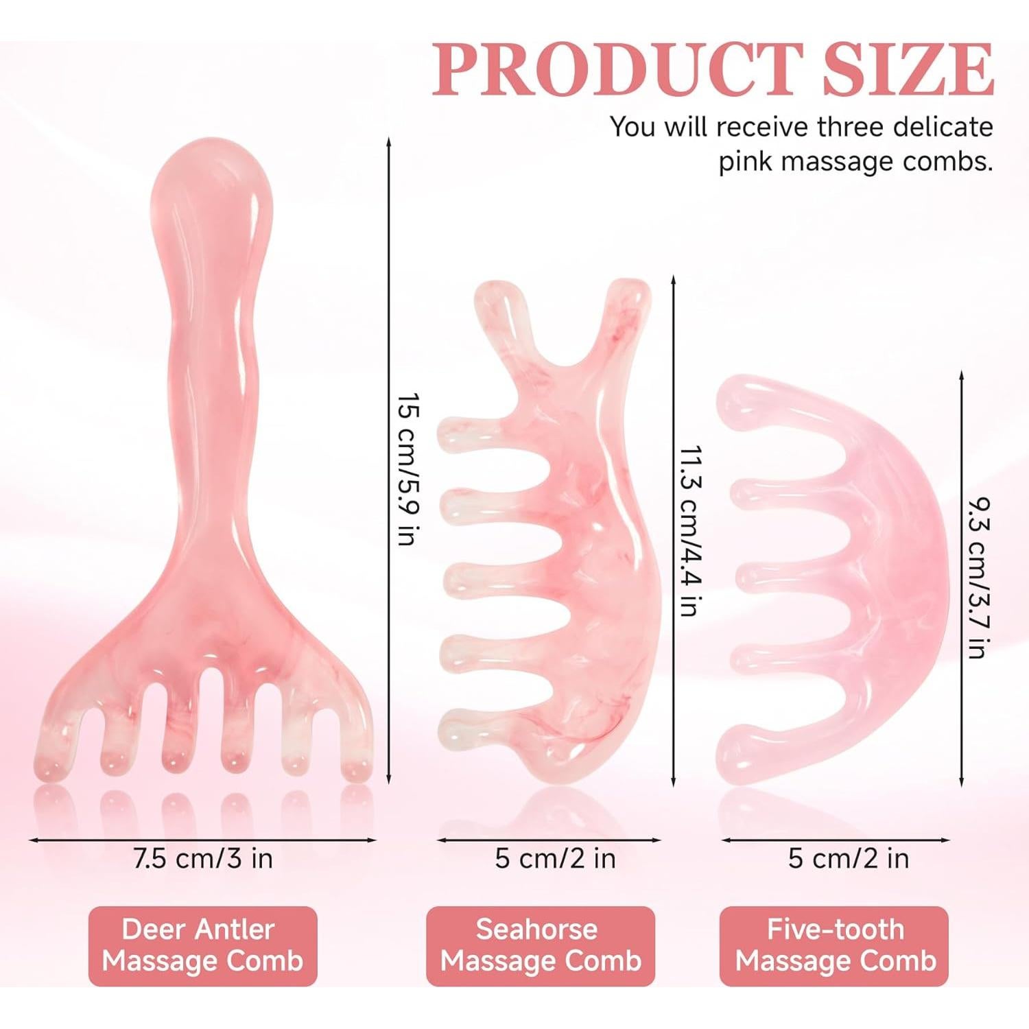 Juego de 3 Peines de Masaje Philbinden para Cuero Cabelludo