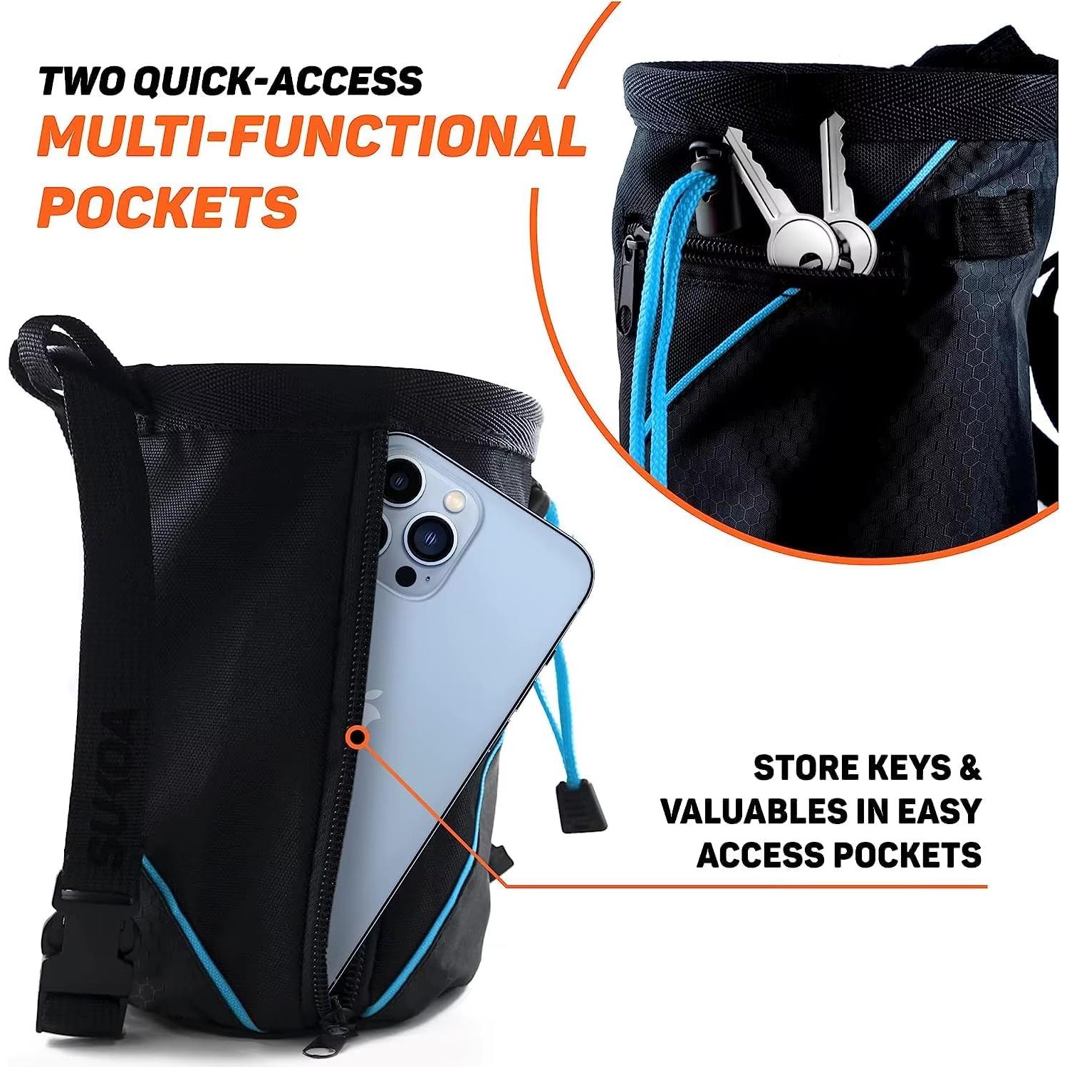 Bolsa de Tiza para Escalada Genérico 30-40L Azul con Cinturón