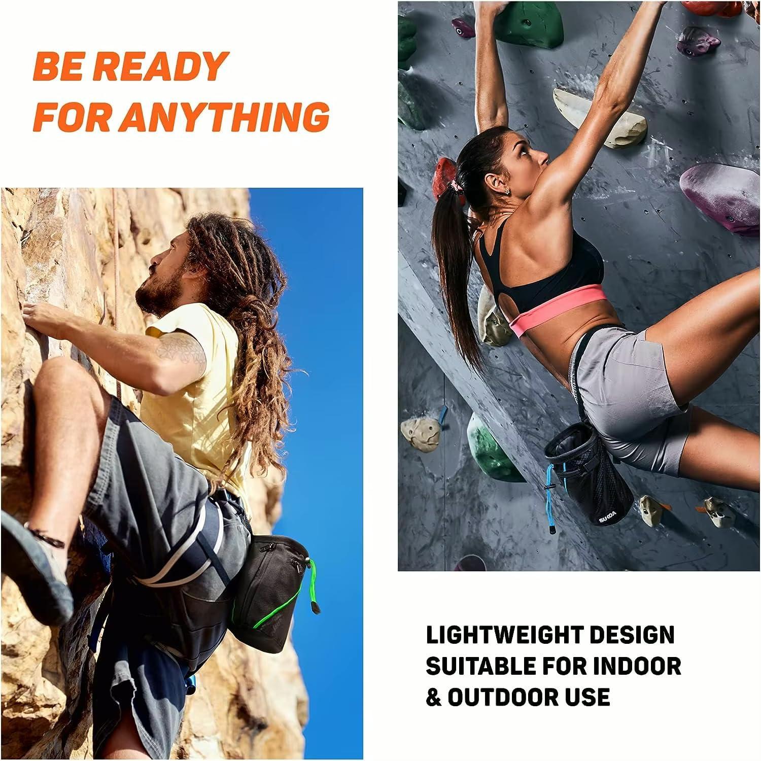 Bolsa de Tiza para Escalada Genérico 30-40L Azul con Cinturón