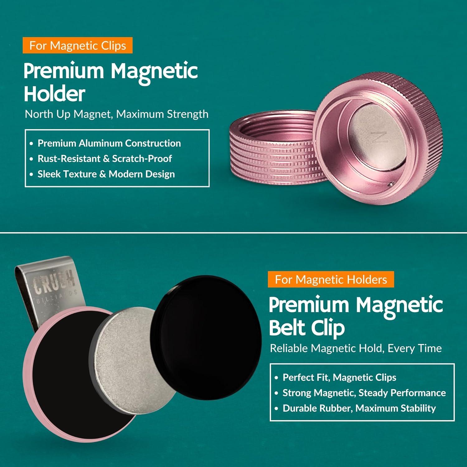 Soporte de Tiza Magnético Cru5h Billiards con Clip y Tapa