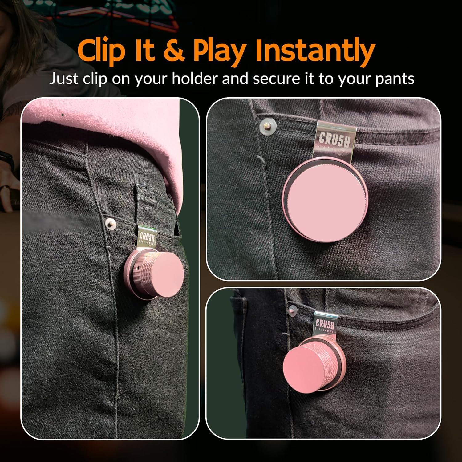 Soporte de Tiza Magnético Cru5h Billiards con Clip y Tapa