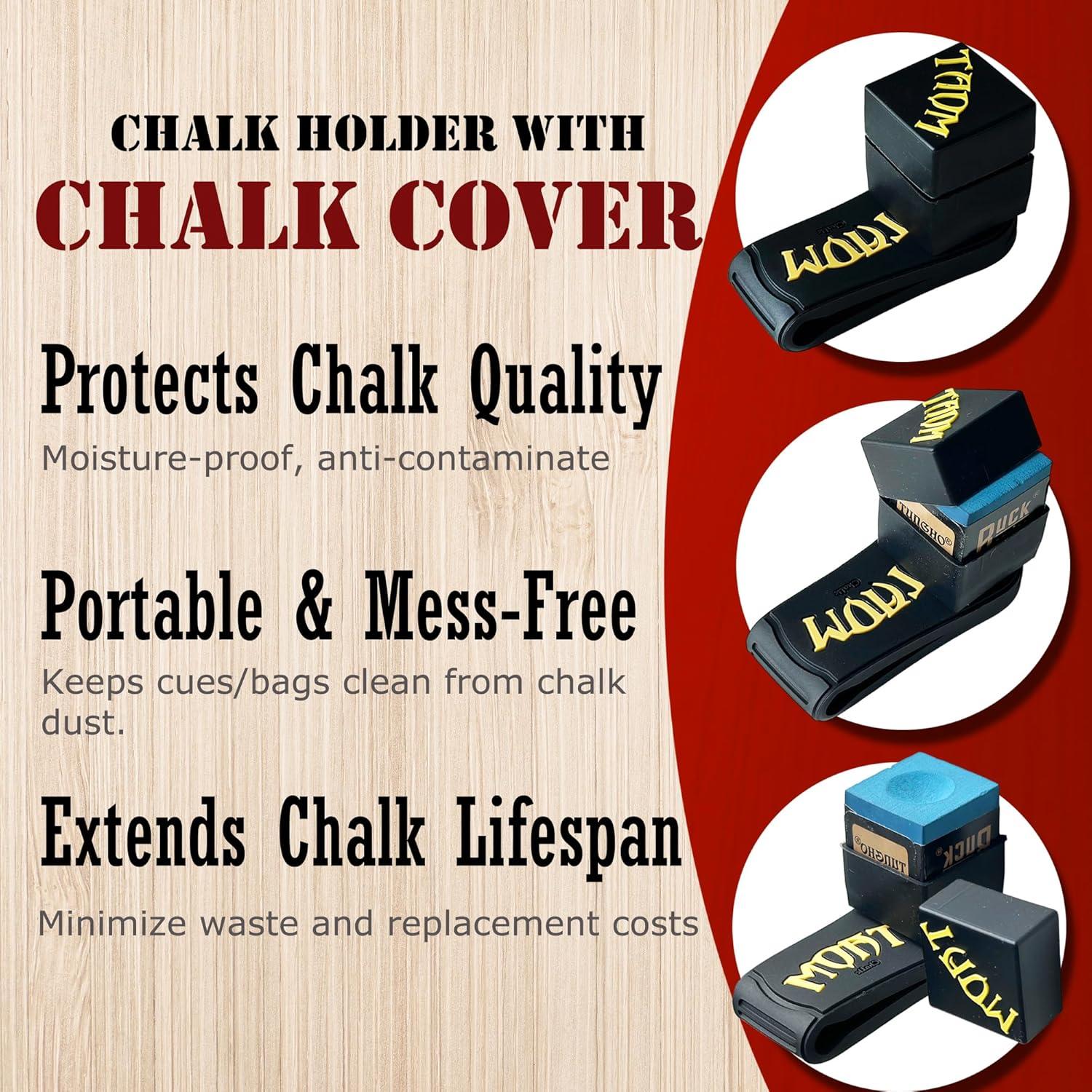 Soporte Magnético para Tiza de Billar Tai Ba Cues - Clip y 2 Soportes