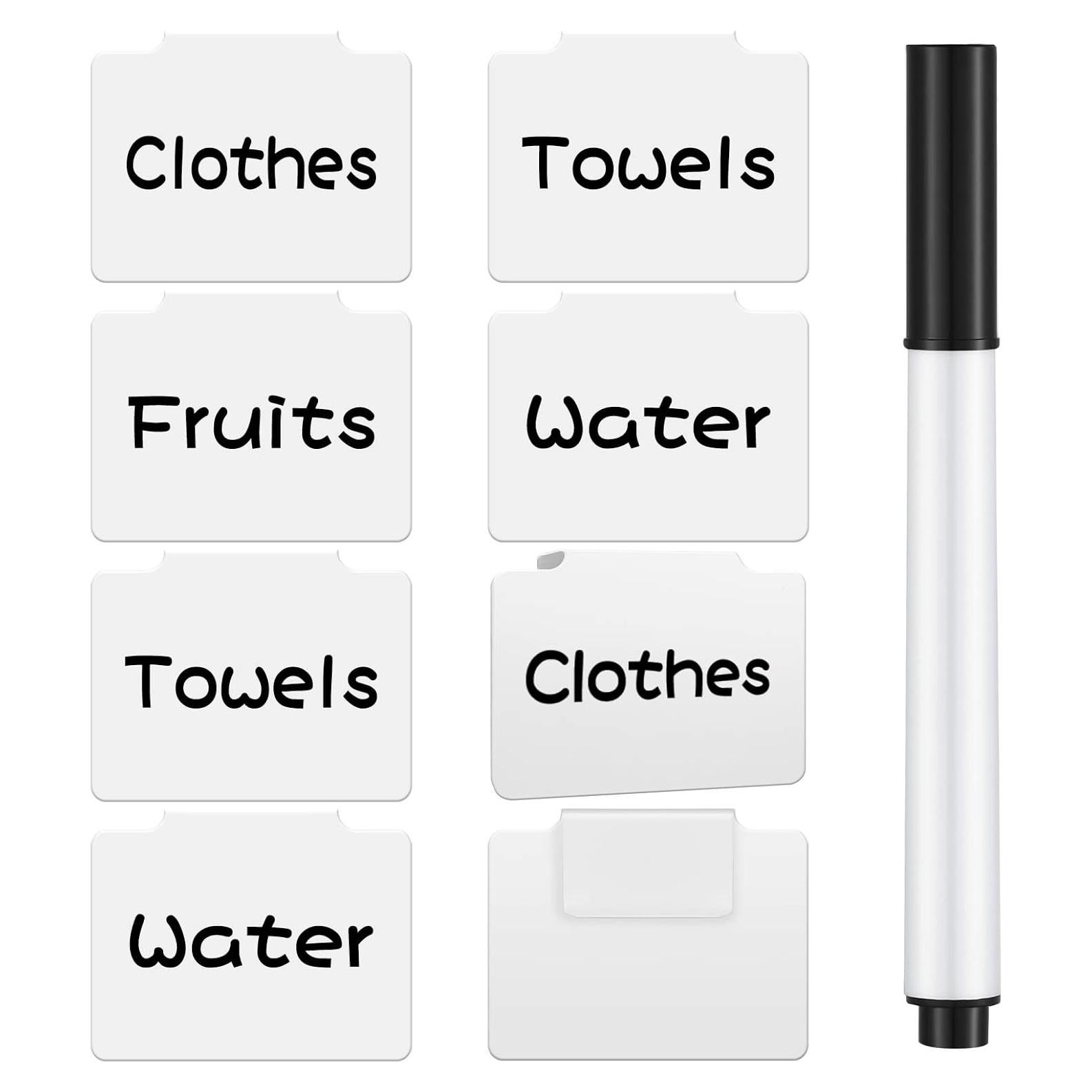 9 Etiquetas Removibles para Cestas Chrisfall con Marcador Tiza