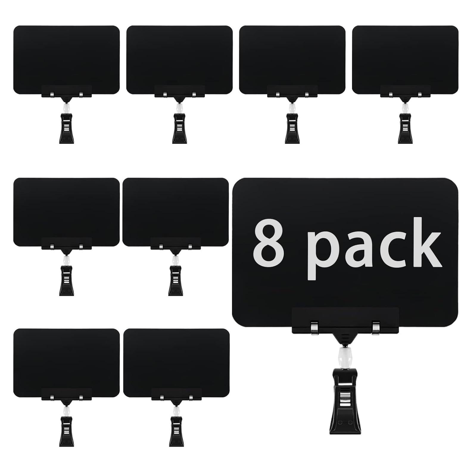 Paquete de 8 Clips Giratorios para Carteles Leezead 16.5x12cm