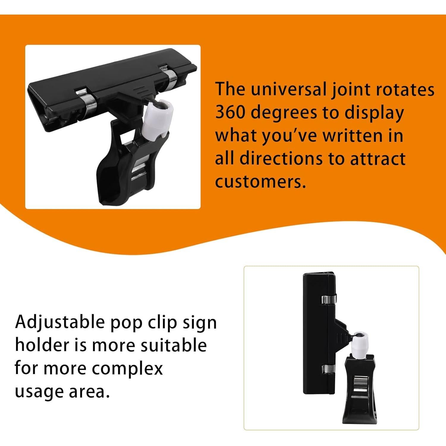 Paquete de 8 Clips Giratorios para Carteles Leezead 16.5x12cm