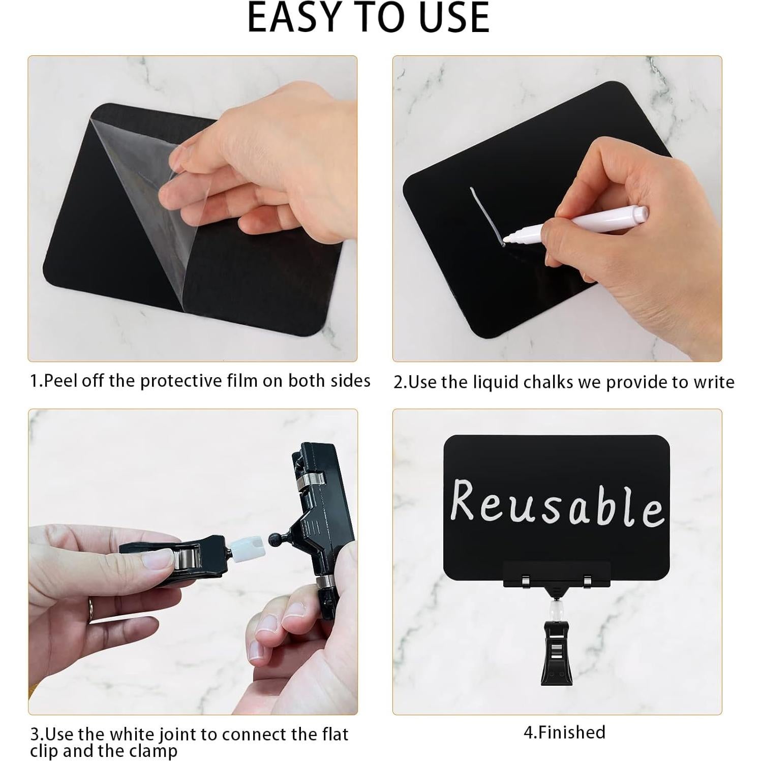 Paquete de 8 Clips Giratorios para Carteles Leezead 16.5x12cm