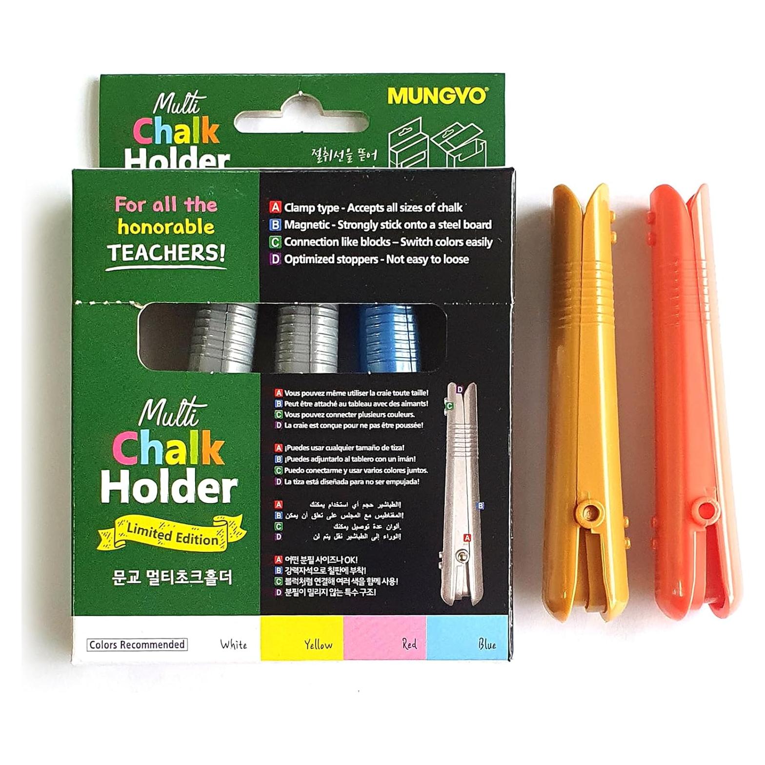 Soportes de Tiza LENITH - 5 Piezas Ajustables para Pizarras