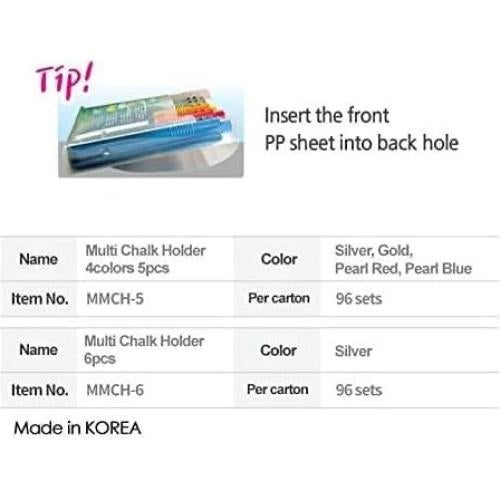 Soportes de Tiza LENITH - 5 Piezas Ajustables para Pizarras