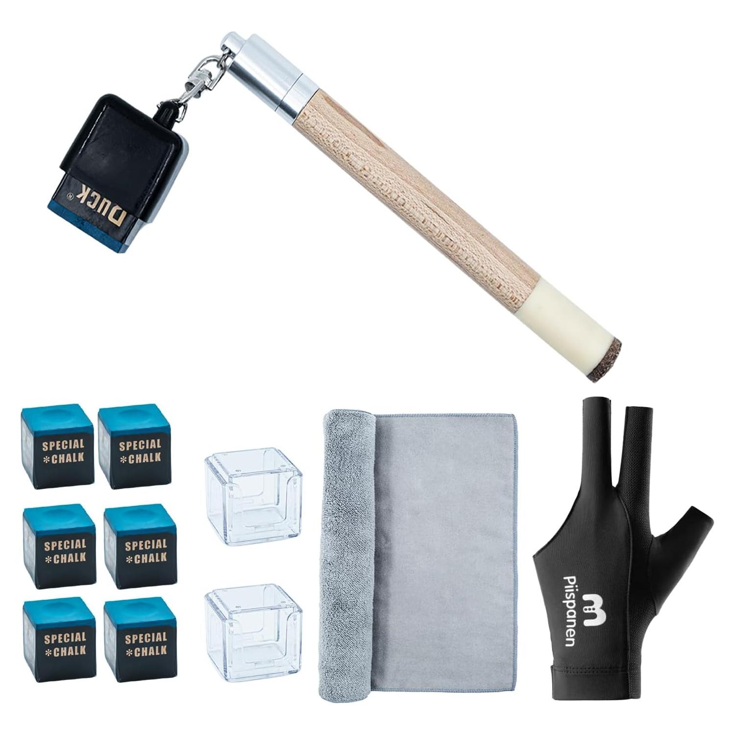 Soporte de Tiza para Taco de Billar OMTRS 11 en 1 con Guante