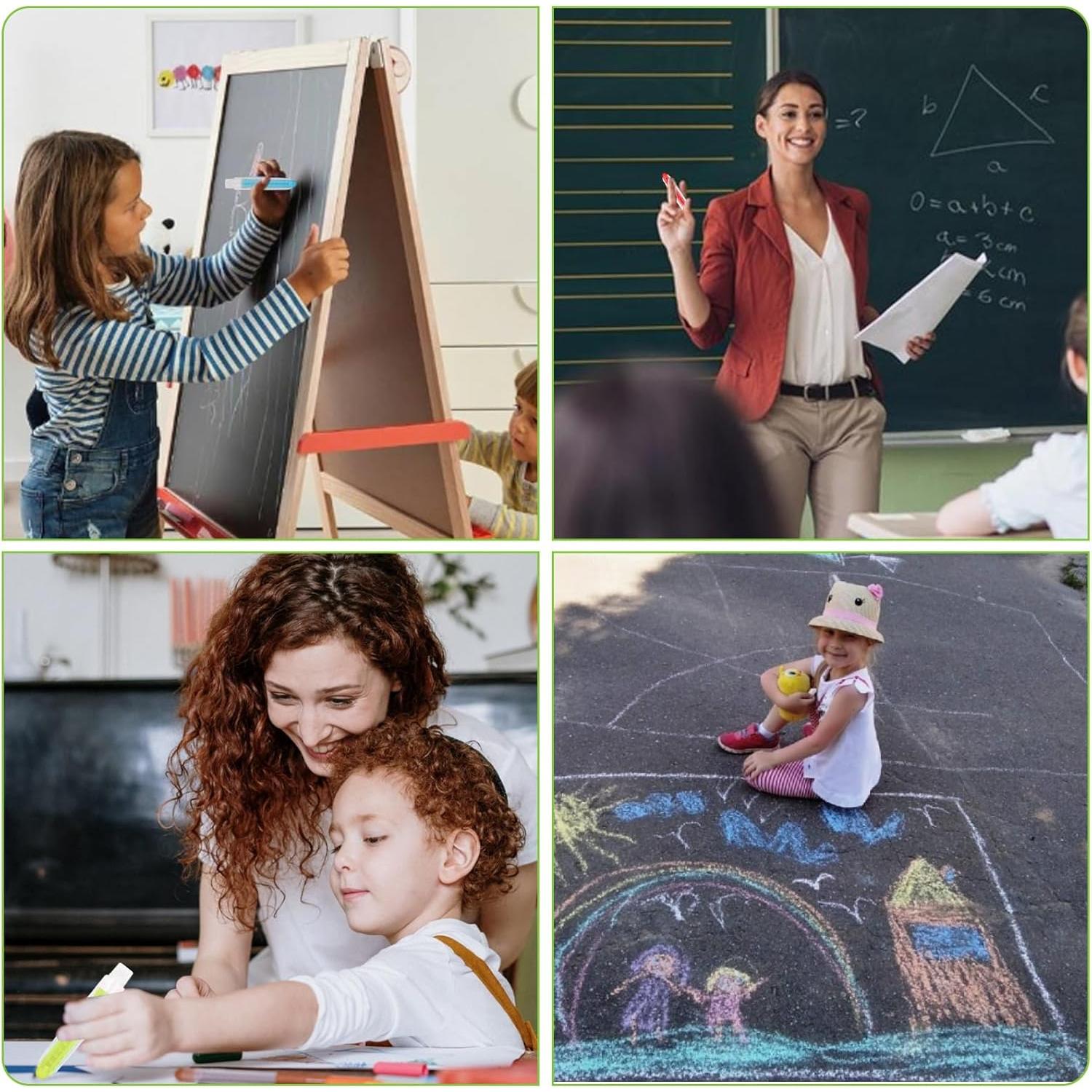 Tiza Sin Polvo Phinus 18 Piezas Lavable No Tóxica Multicolor