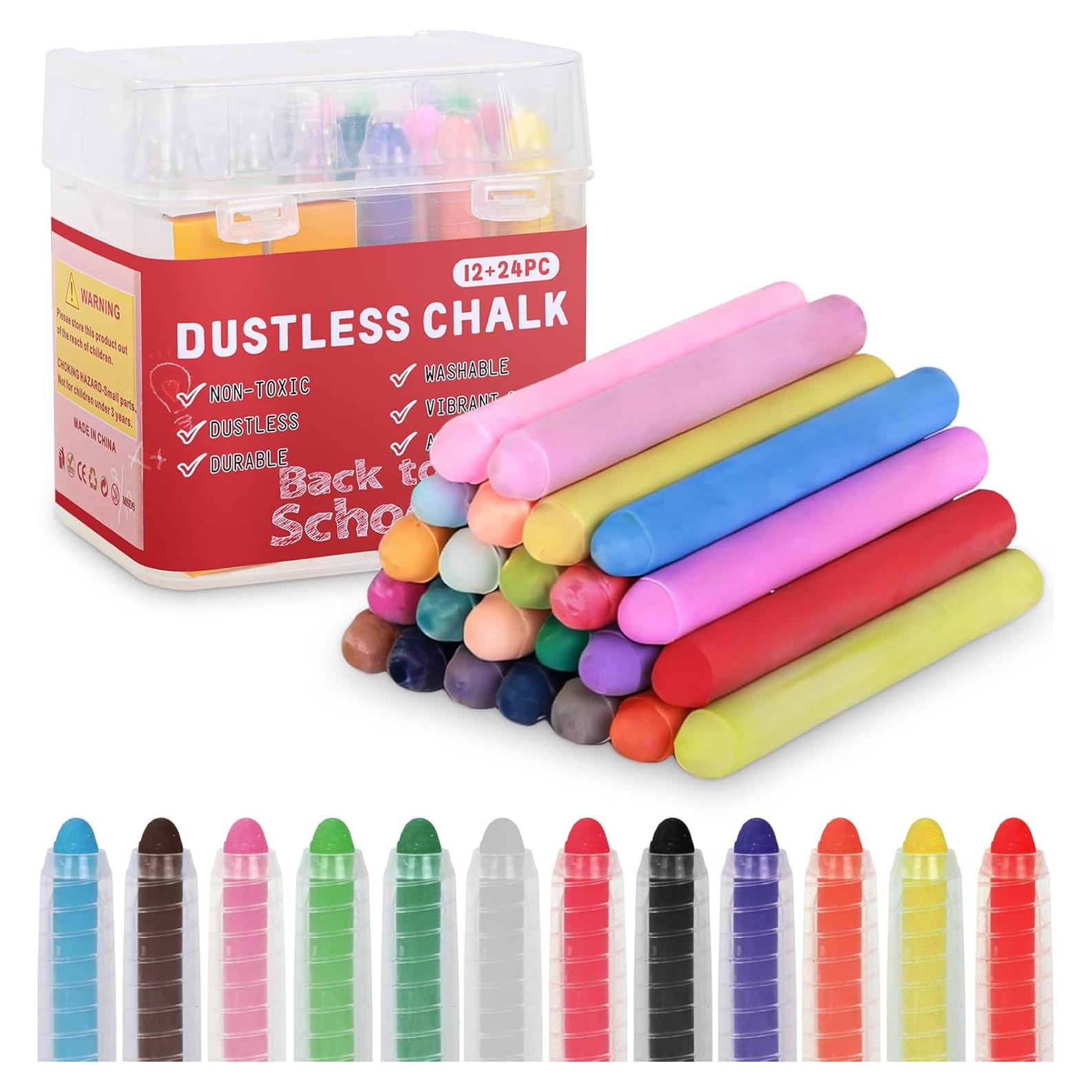 Tiza Sin Polvo Zhenbuco 36 Colores No Tóxica para Niños