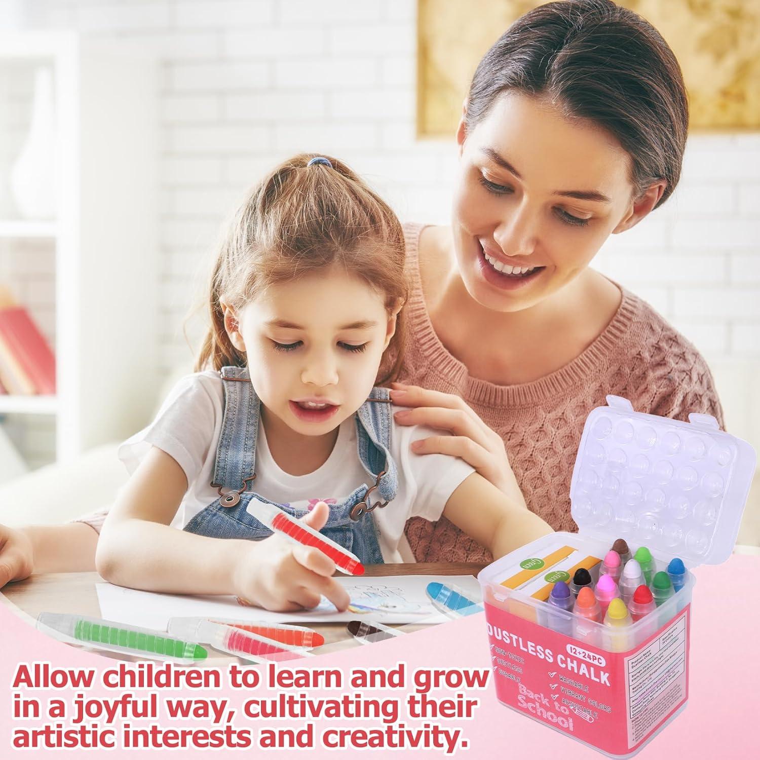 Tiza Sin Polvo Zhenbuco 36 Colores No Tóxica para Niños