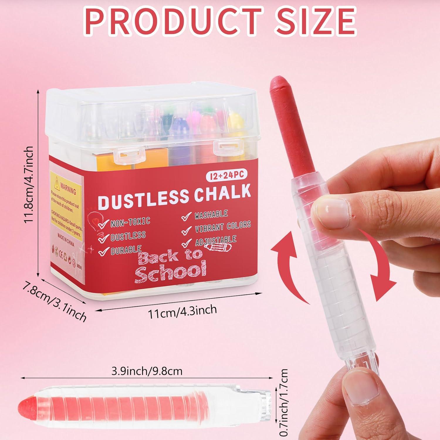 Tiza Sin Polvo Zhenbuco 36 Colores No Tóxica para Niños