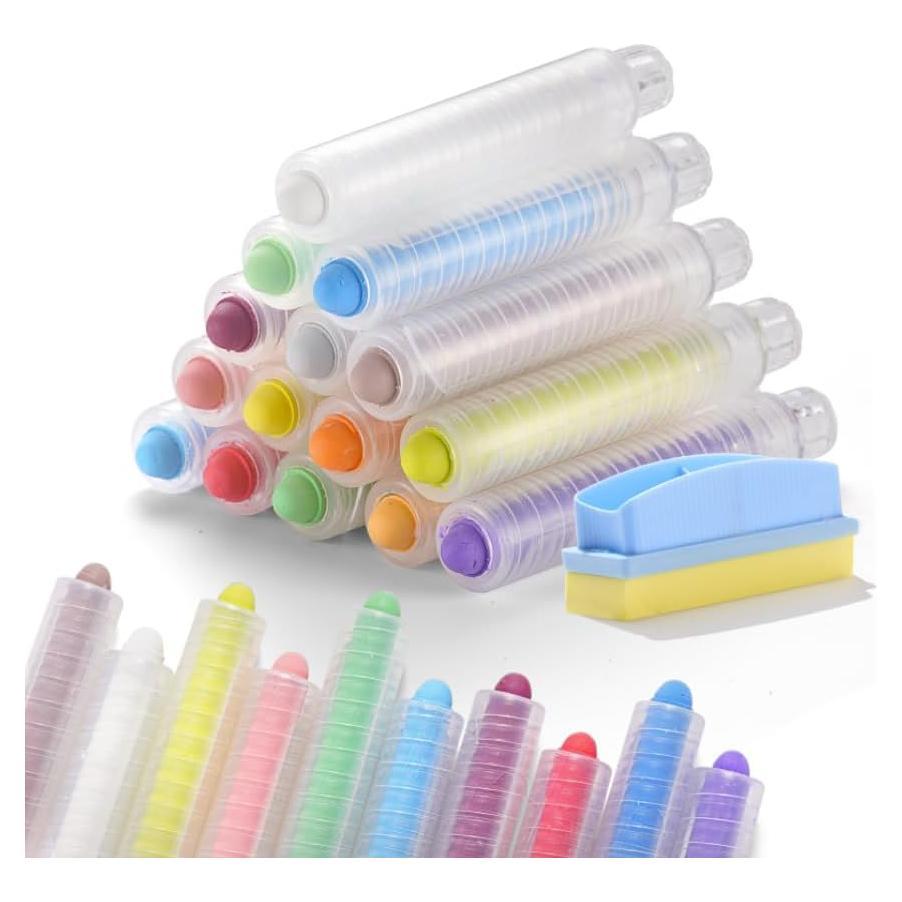 Conjunto de Tiza Sin Polvo MOMJOY 15PCS Multicolor para Niños