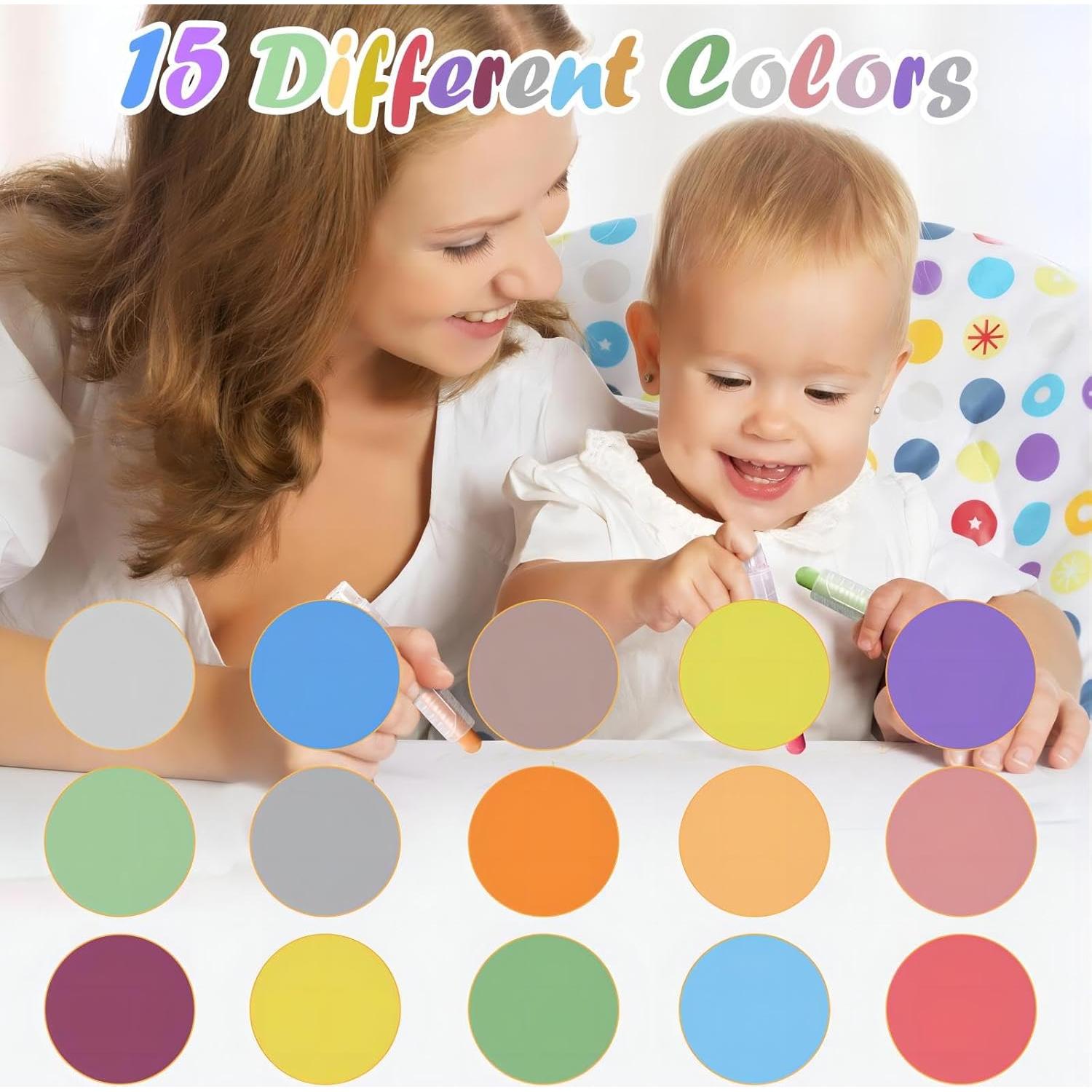 Conjunto de Tiza Sin Polvo MOMJOY 15PCS Multicolor para Niños