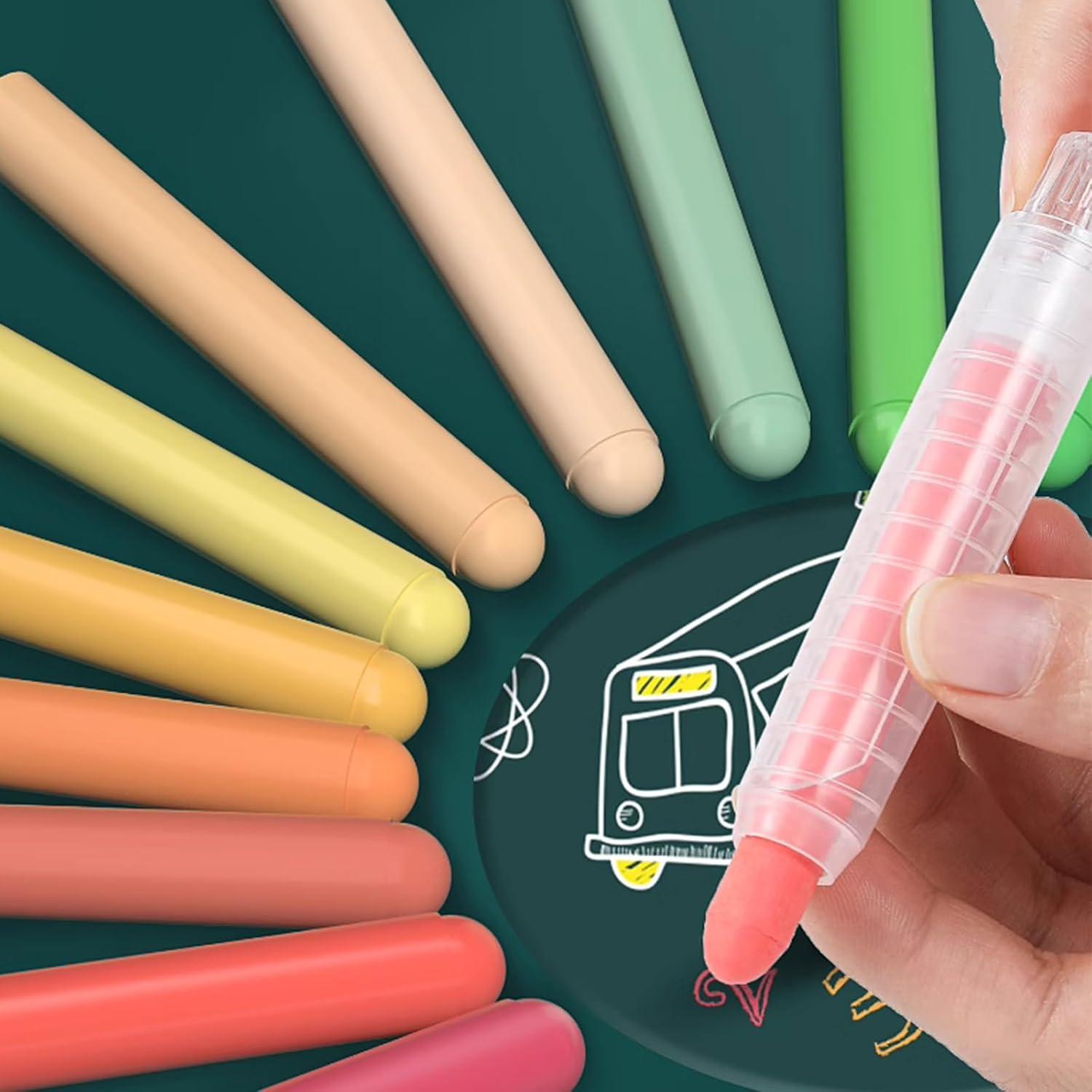 Conjunto de Tiza Sin Polvo MOMJOY 15PCS Multicolor para Niños