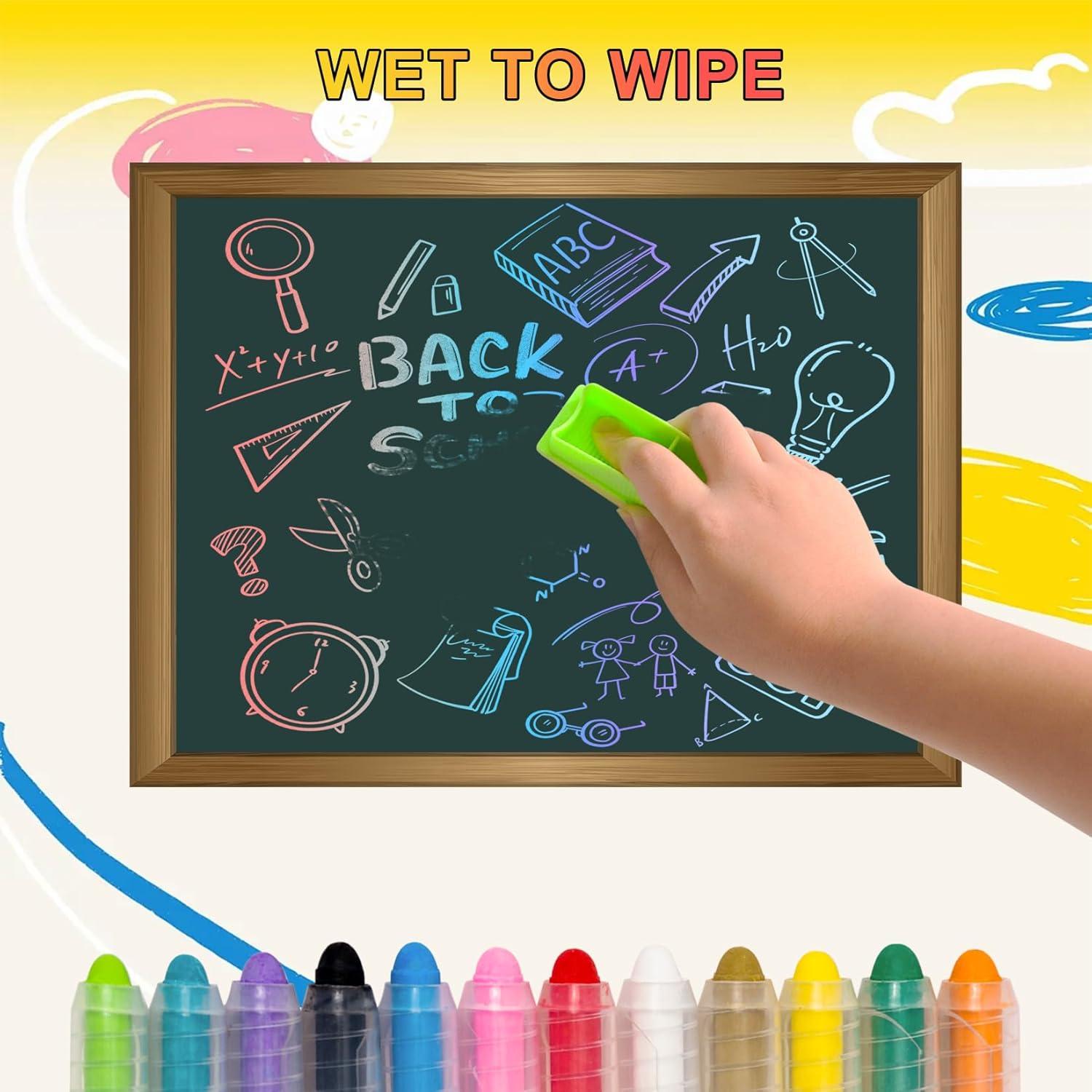 Juego de Tizas Sin Polvo Haoyond 24 Colores con Soporte