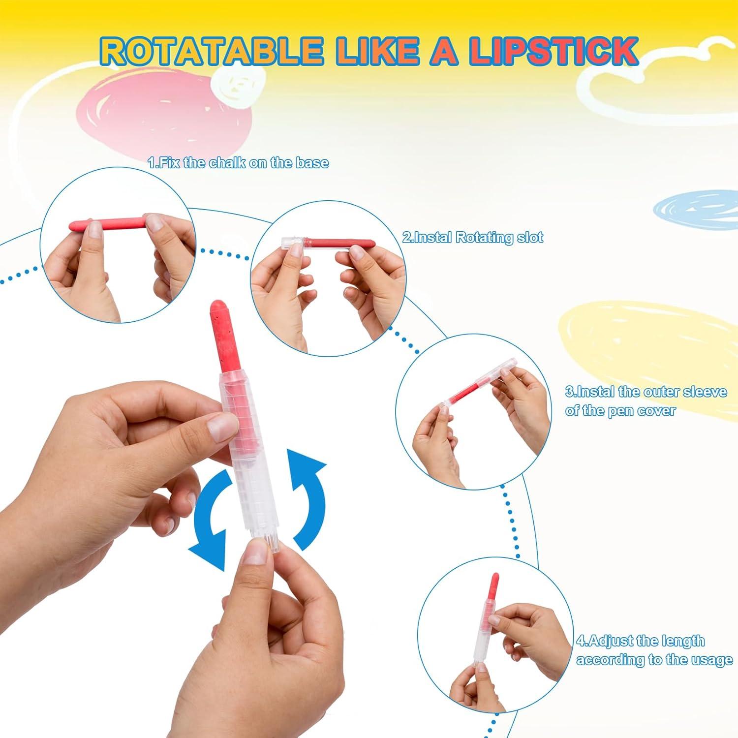 Juego de Tizas Sin Polvo Haoyond 24 Colores con Soporte