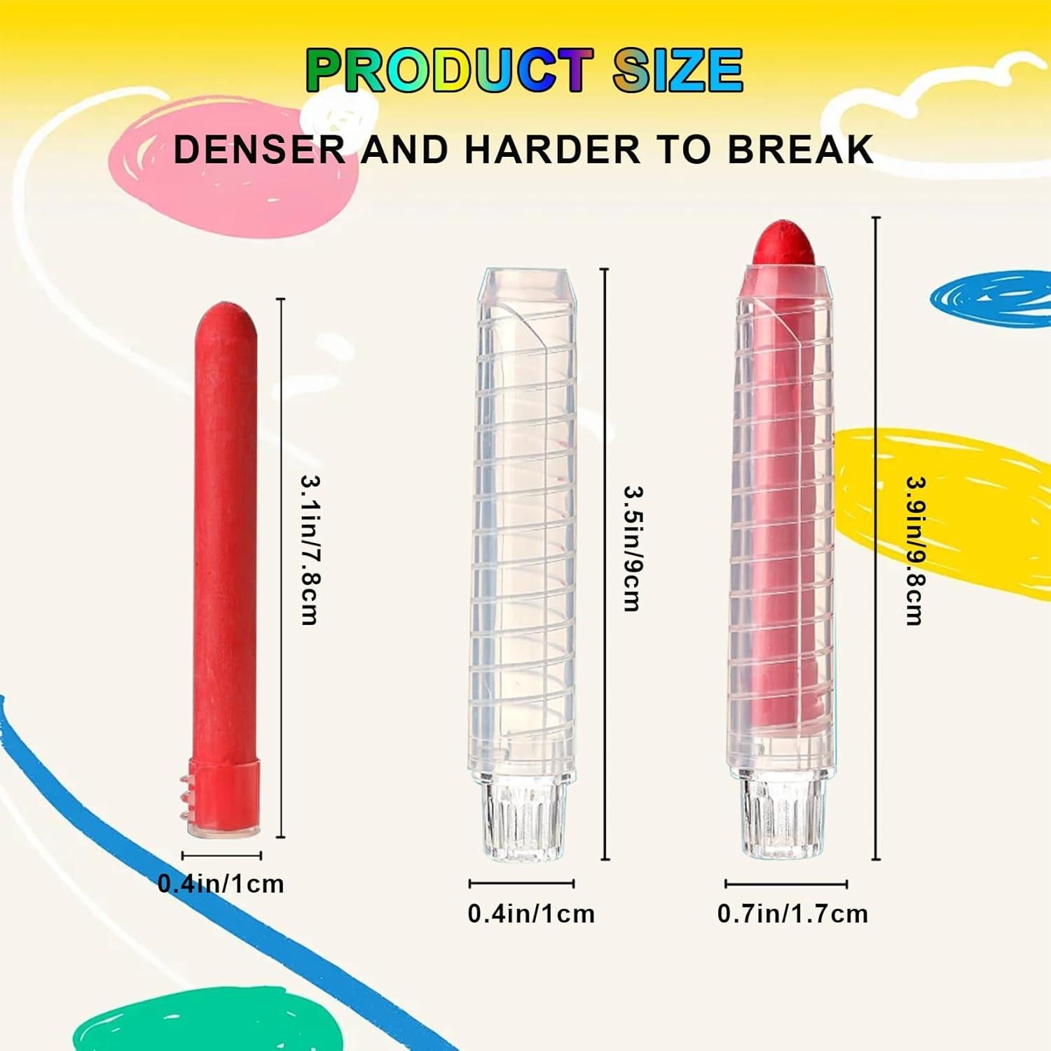 Juego de Tizas Sin Polvo Haoyond 24 Colores con Soporte