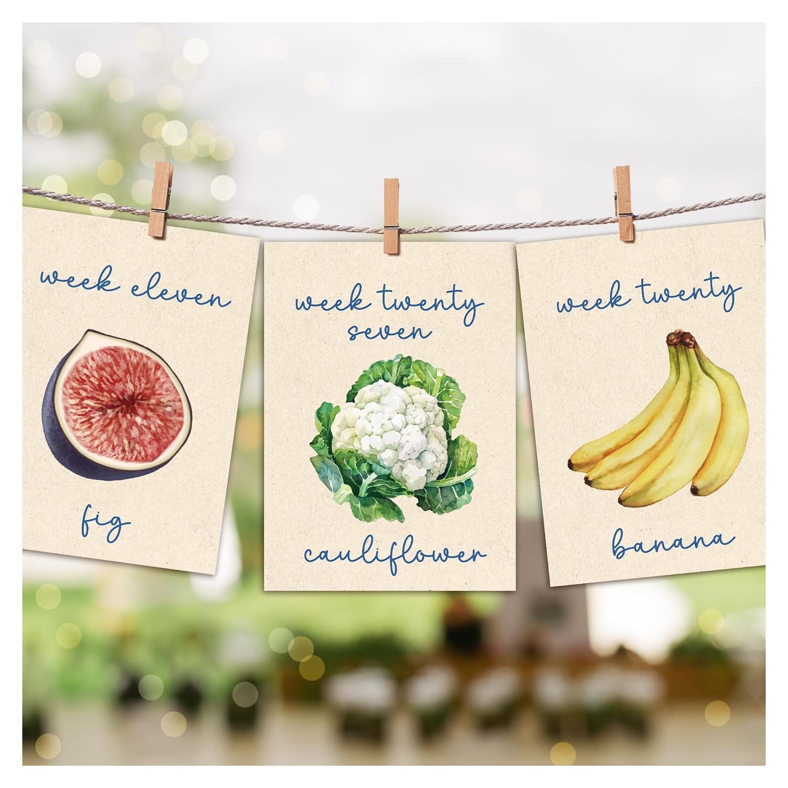 Tarjetas de Hitos de Embarazo HandEasy - 36 Pcs 5x7" Kraft