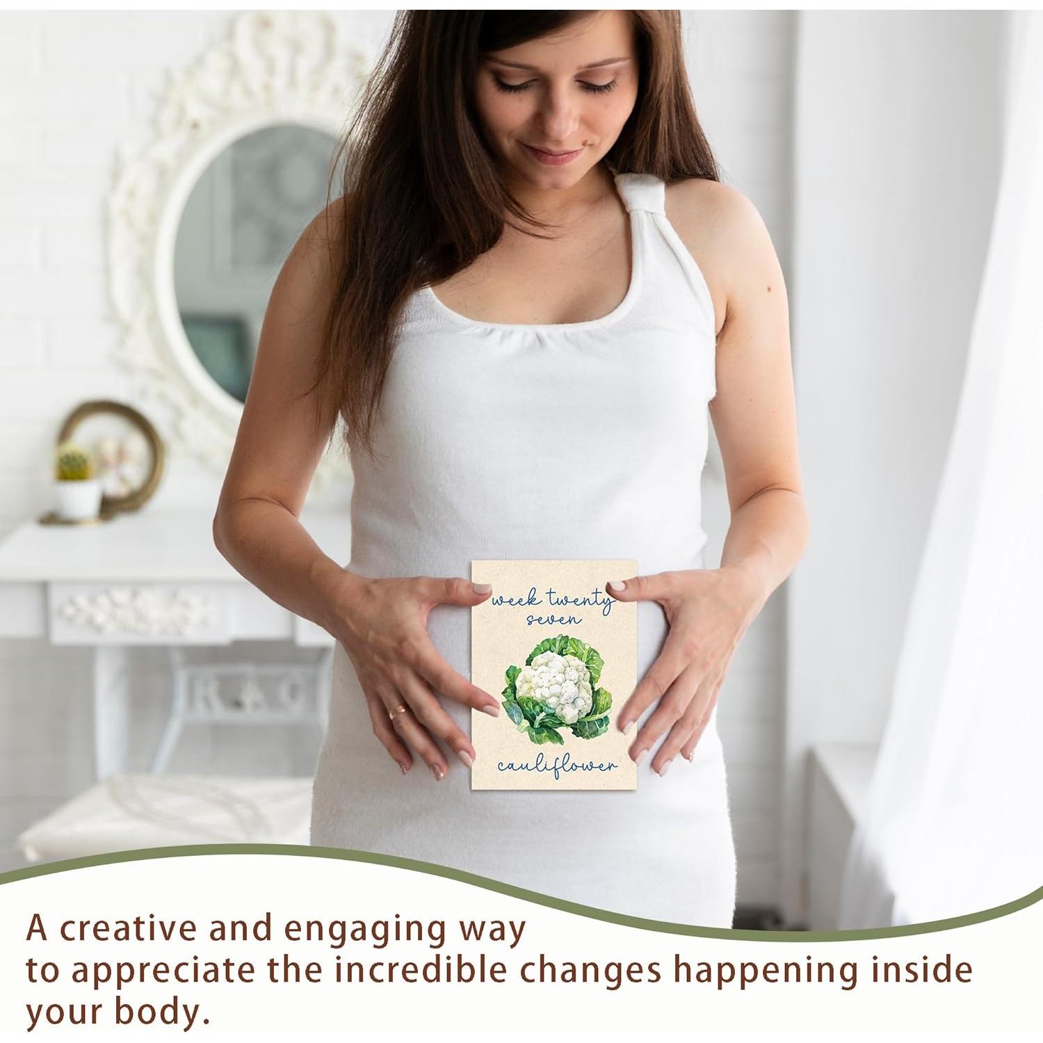 Tarjetas de Hitos de Embarazo HandEasy - 36 Pcs 5x7" Kraft