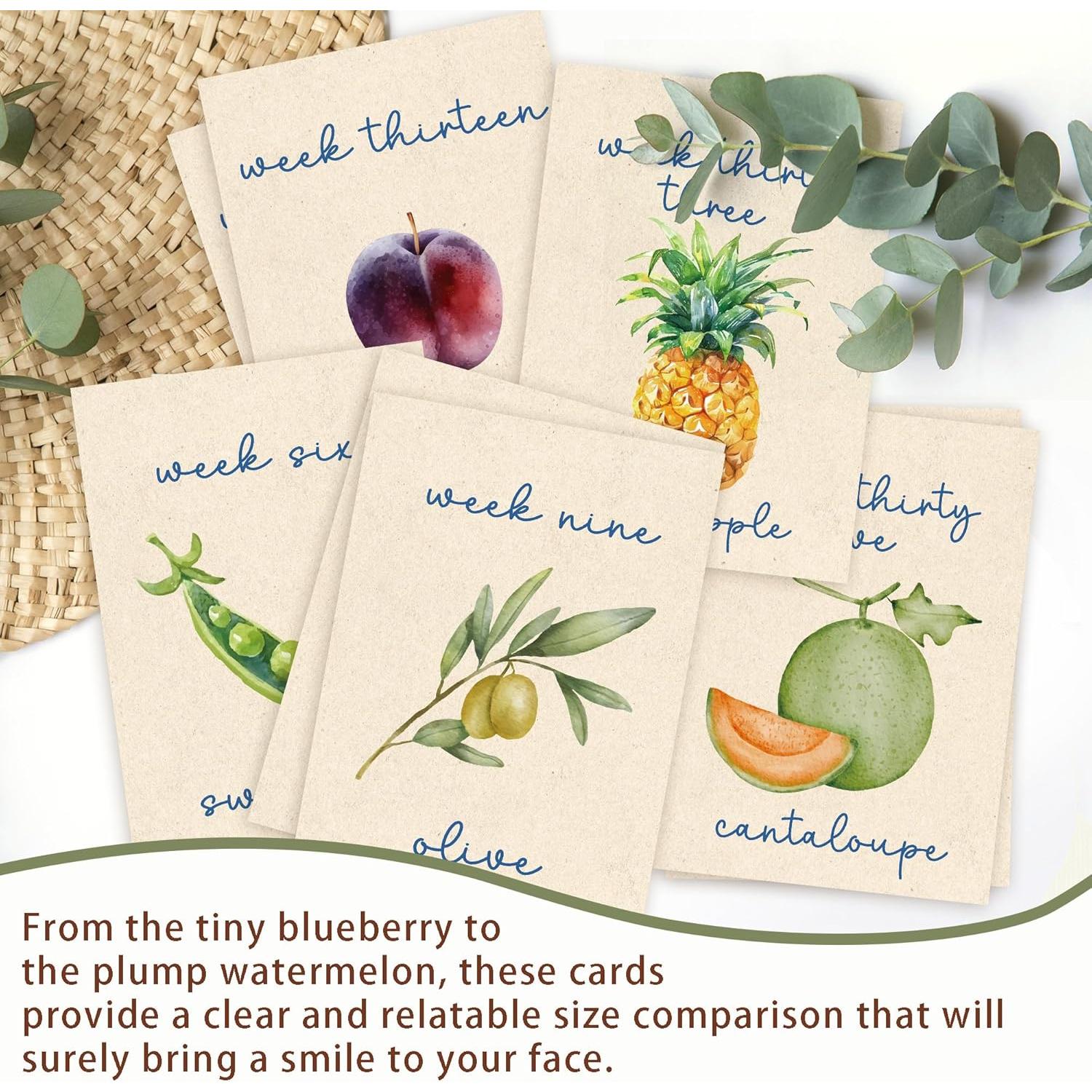 Tarjetas de Hitos de Embarazo HandEasy - 36 Pcs 5x7" Kraft