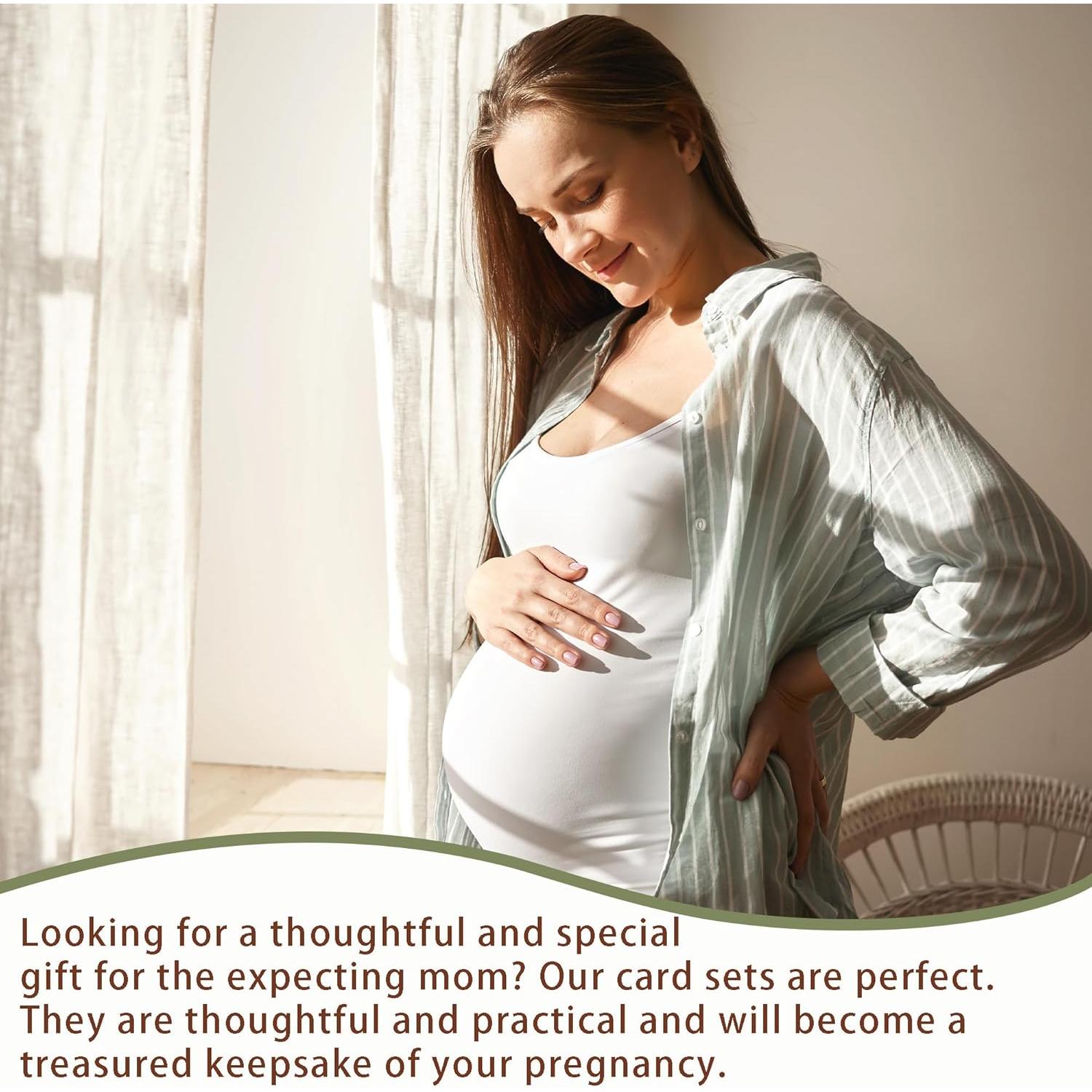 Tarjetas de Hitos de Embarazo HandEasy - 36 Pcs 5x7" Kraft