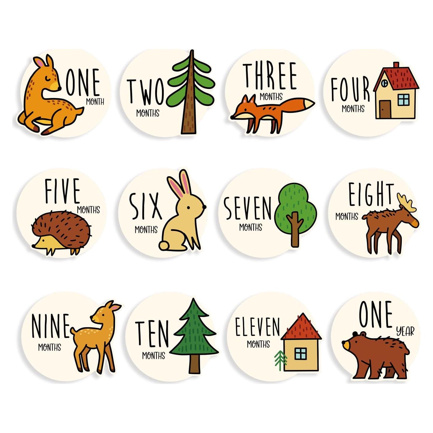 Discos de Hitos Mensuales para Bebés Ouksma - Madera 10.16 cm