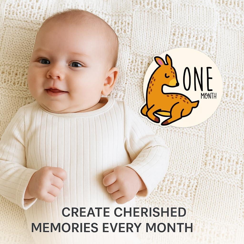 Discos de Hitos Mensuales para Bebés Ouksma - Madera 10.16 cm