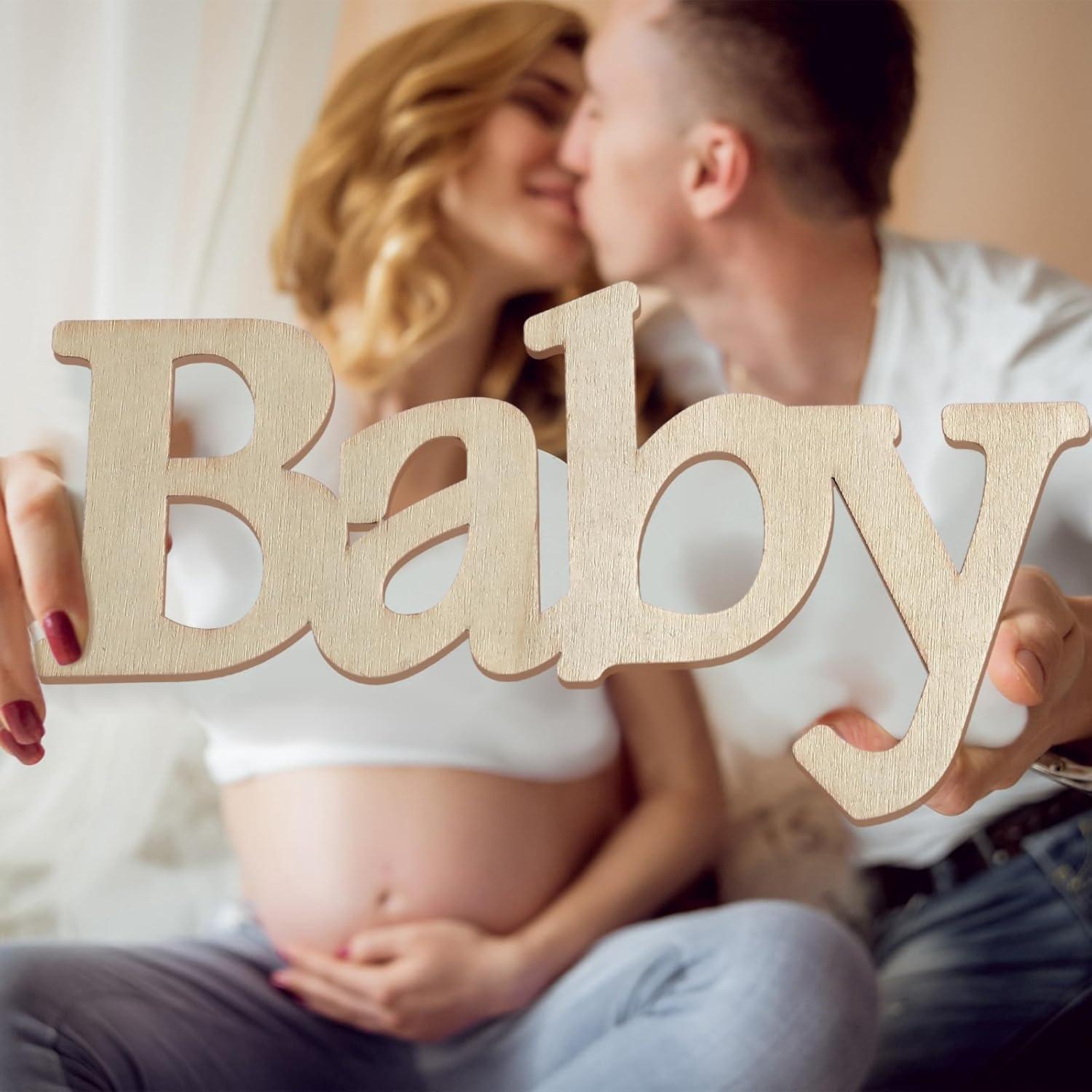 15 Tarjetas de Hitos Mensuales de Madera para Bebés