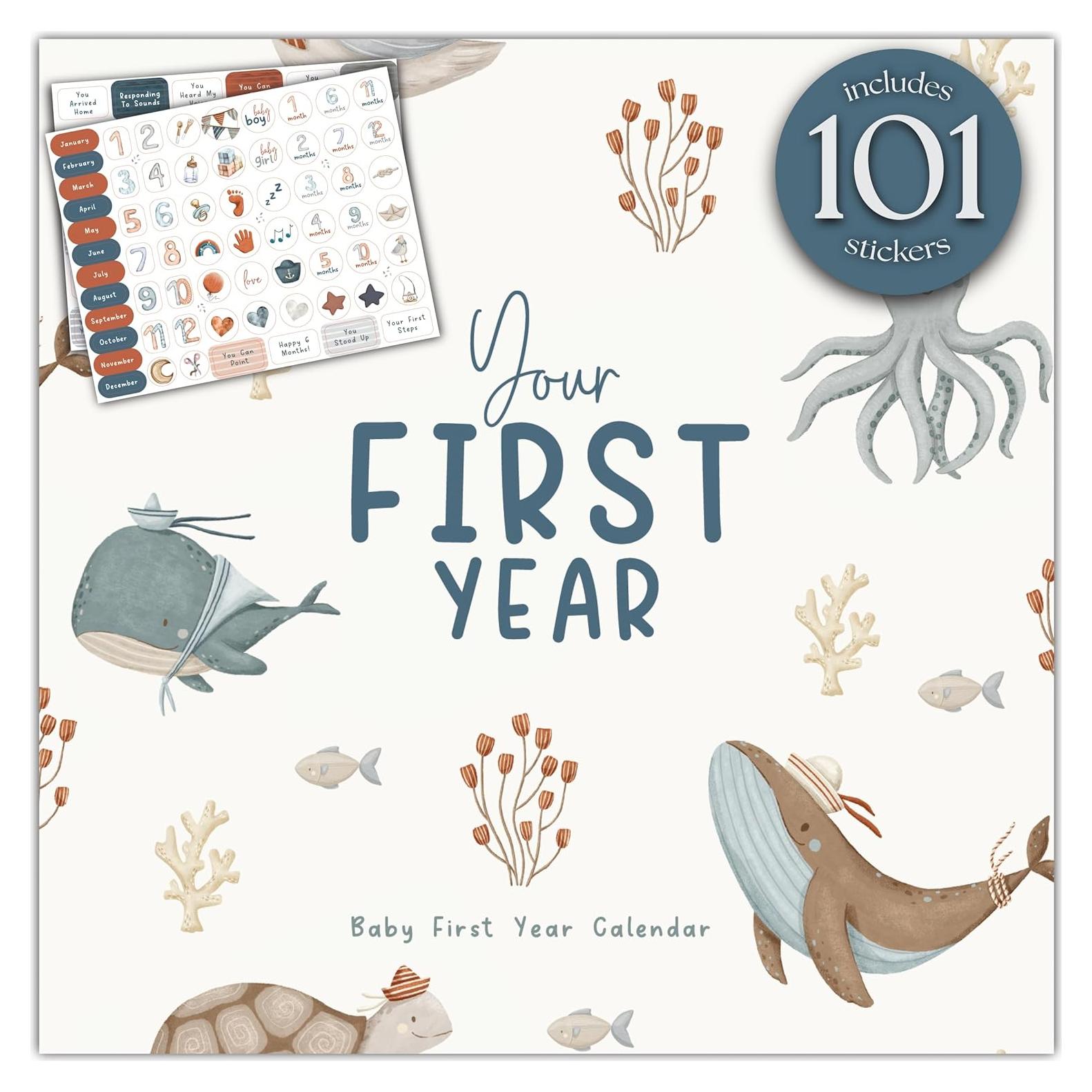 Calendario del Primer Año del Bebé Bibi & Beau con Stickers