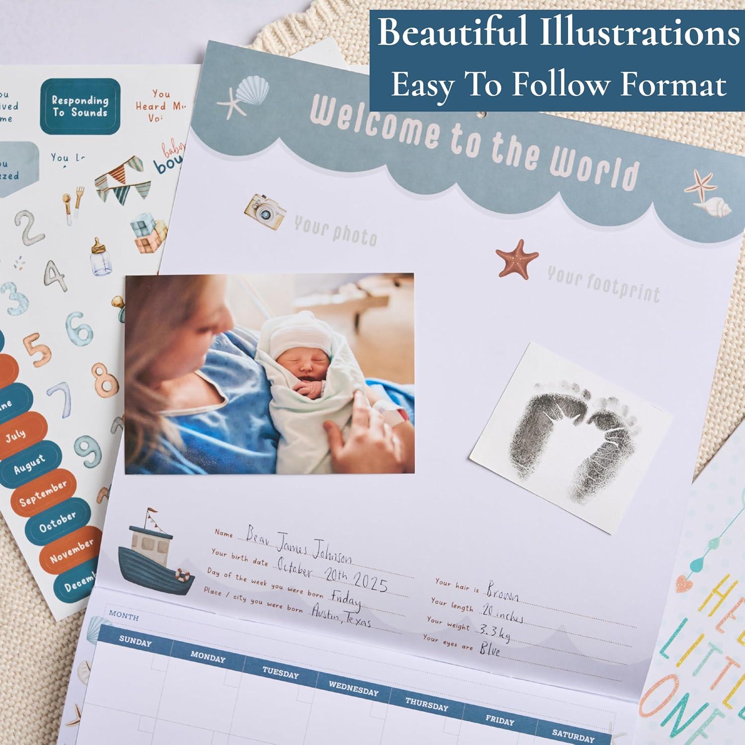 Calendario del Primer Año del Bebé Bibi & Beau con Stickers