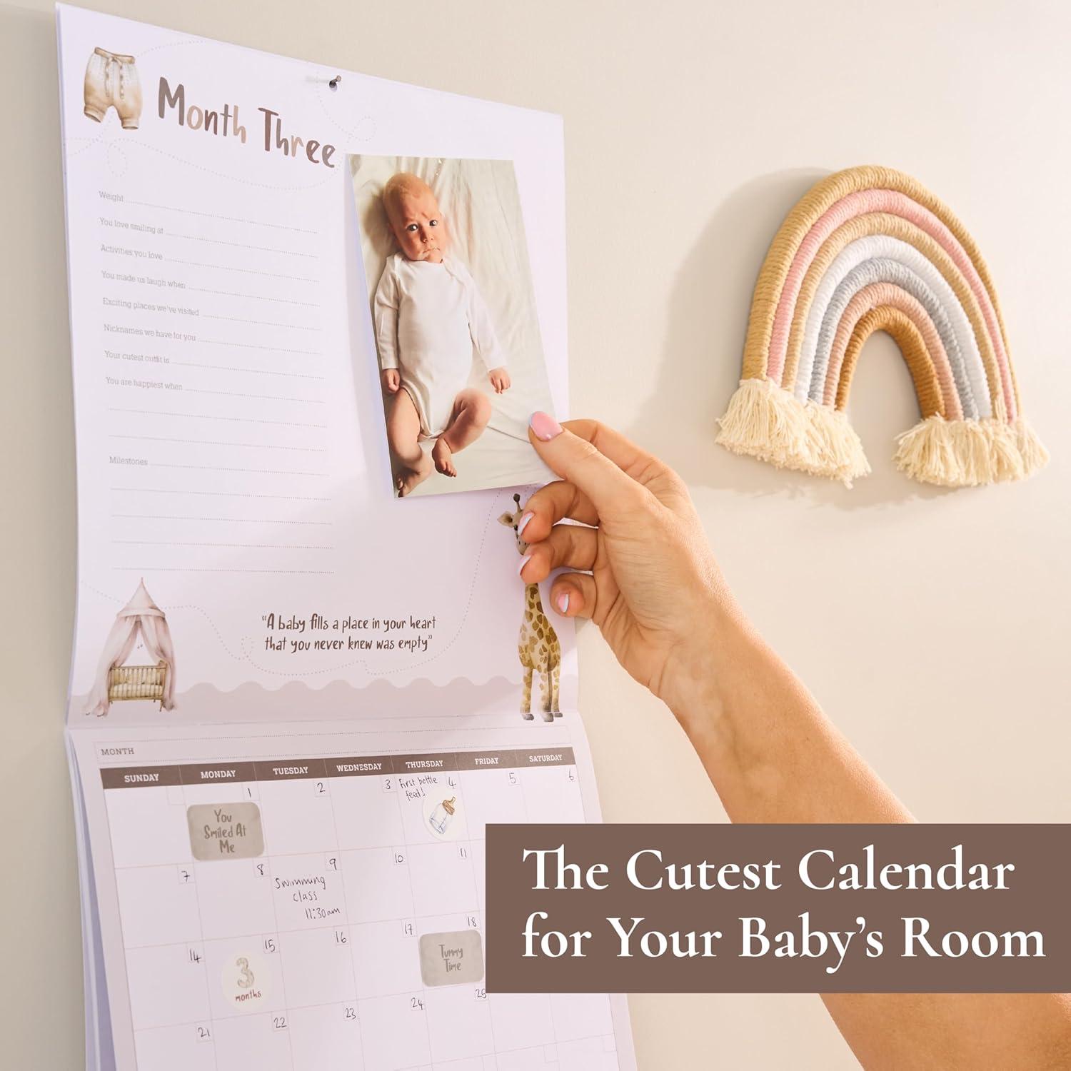 Calendario del Primer Año del Bebé Bibi & Beau con 100 Pegatinas