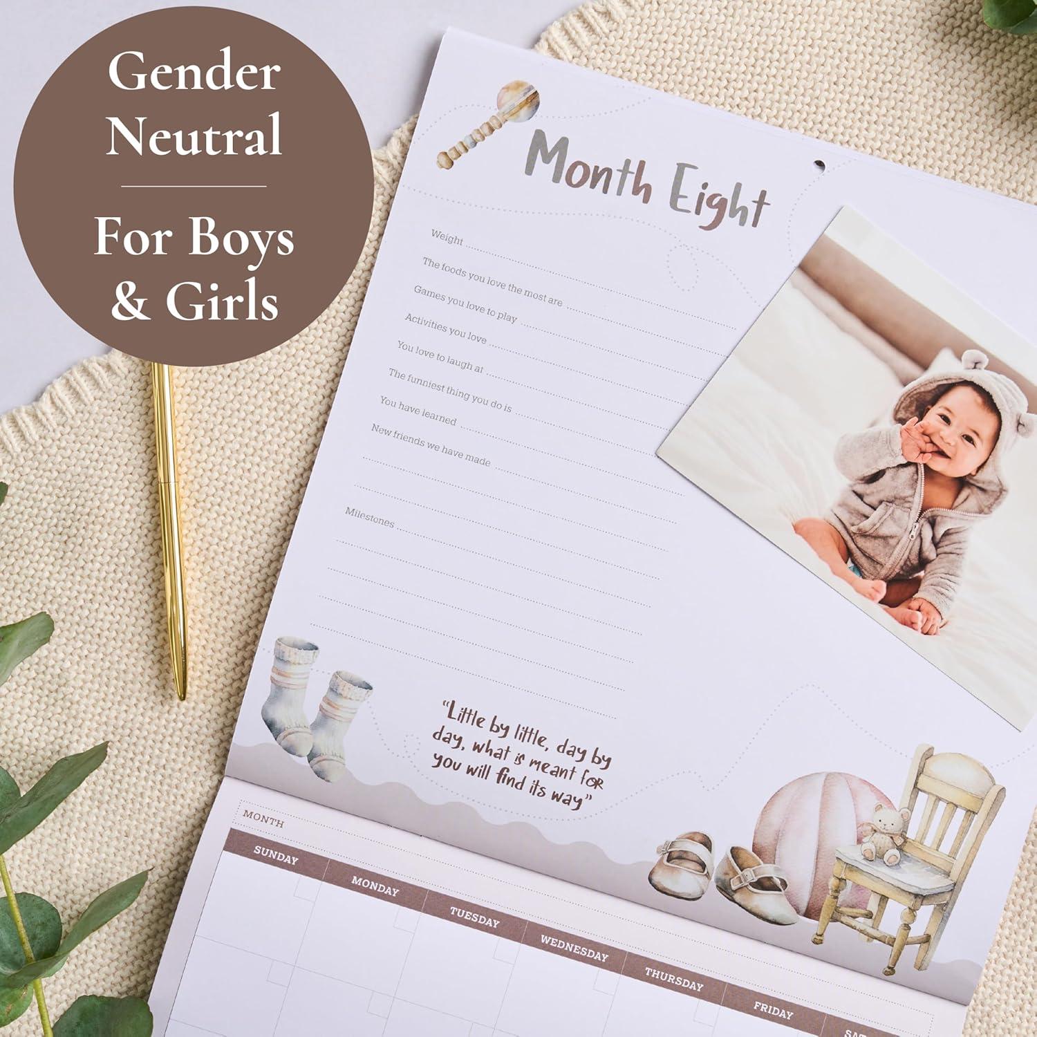 Calendario del Primer Año del Bebé Bibi & Beau con 100 Pegatinas