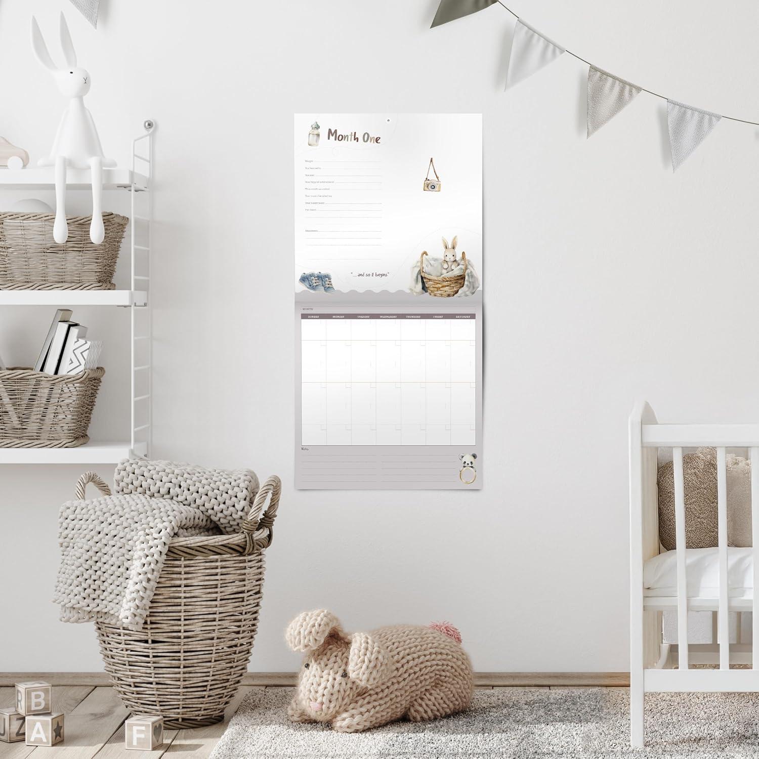 Calendario del Primer Año del Bebé Bibi & Beau con 100 Pegatinas