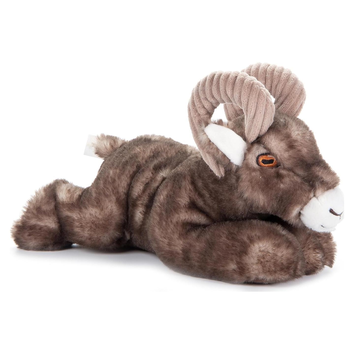 The Petting Zoo Bighorn Sheep Stuffed Animal Plushie, Gifts for Kids, Earth Keeperz Wildlife Animals, Zoologee Brown Bighorn Sheep Plush Toy, 10 inches