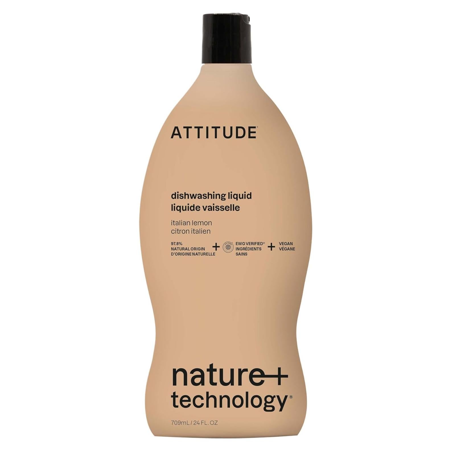 Jabón Líquido para Platos ATTITUDE 24 oz Vegano Aroma Limón