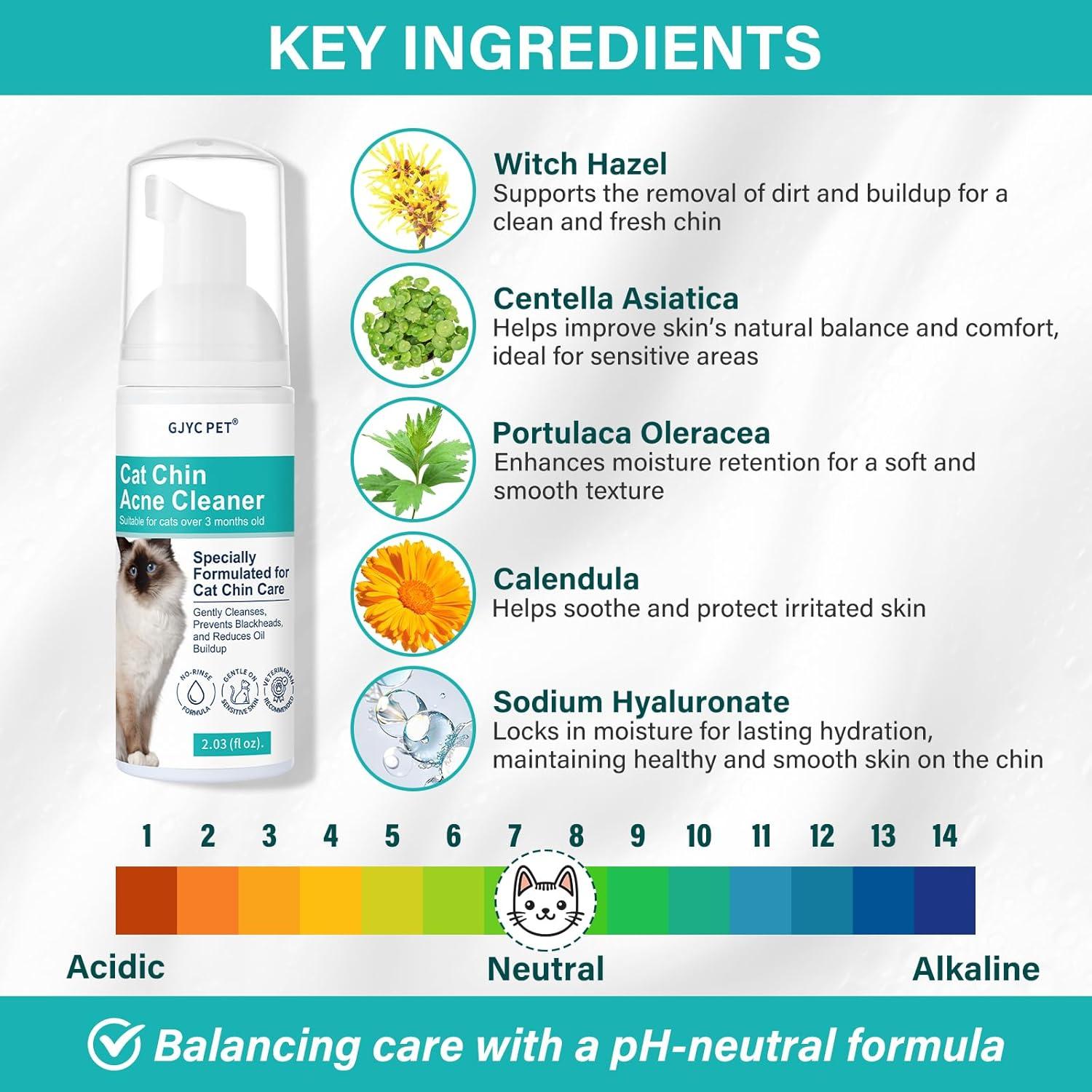 Limpiador de Acné para Gatos GJYC PET 60 ml - Sin Enjuague