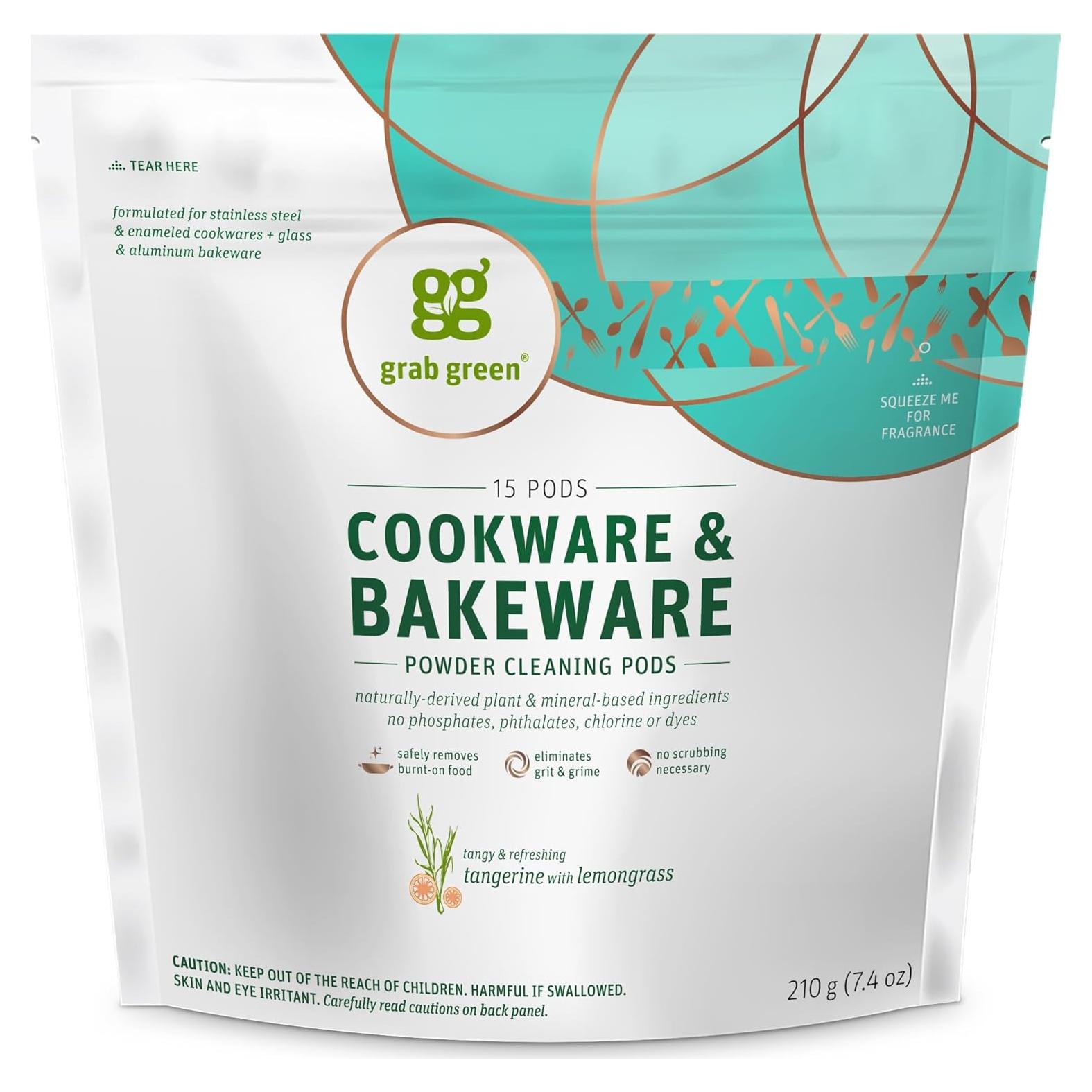 Pods Limpiadores de Utensilios Grab Green 15 Unidades Mandarina