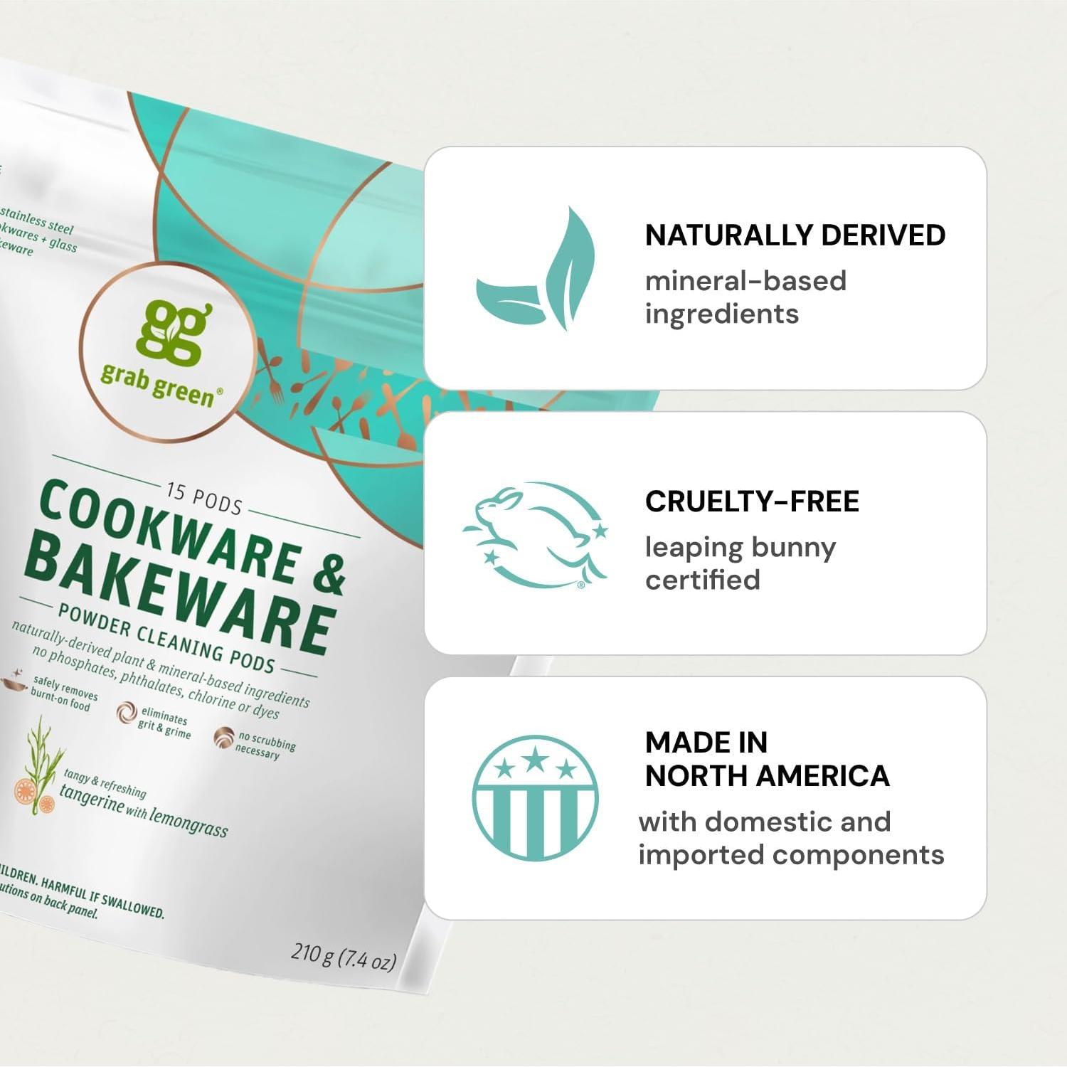 Pods Limpiadores de Utensilios Grab Green 15 Unidades Mandarina