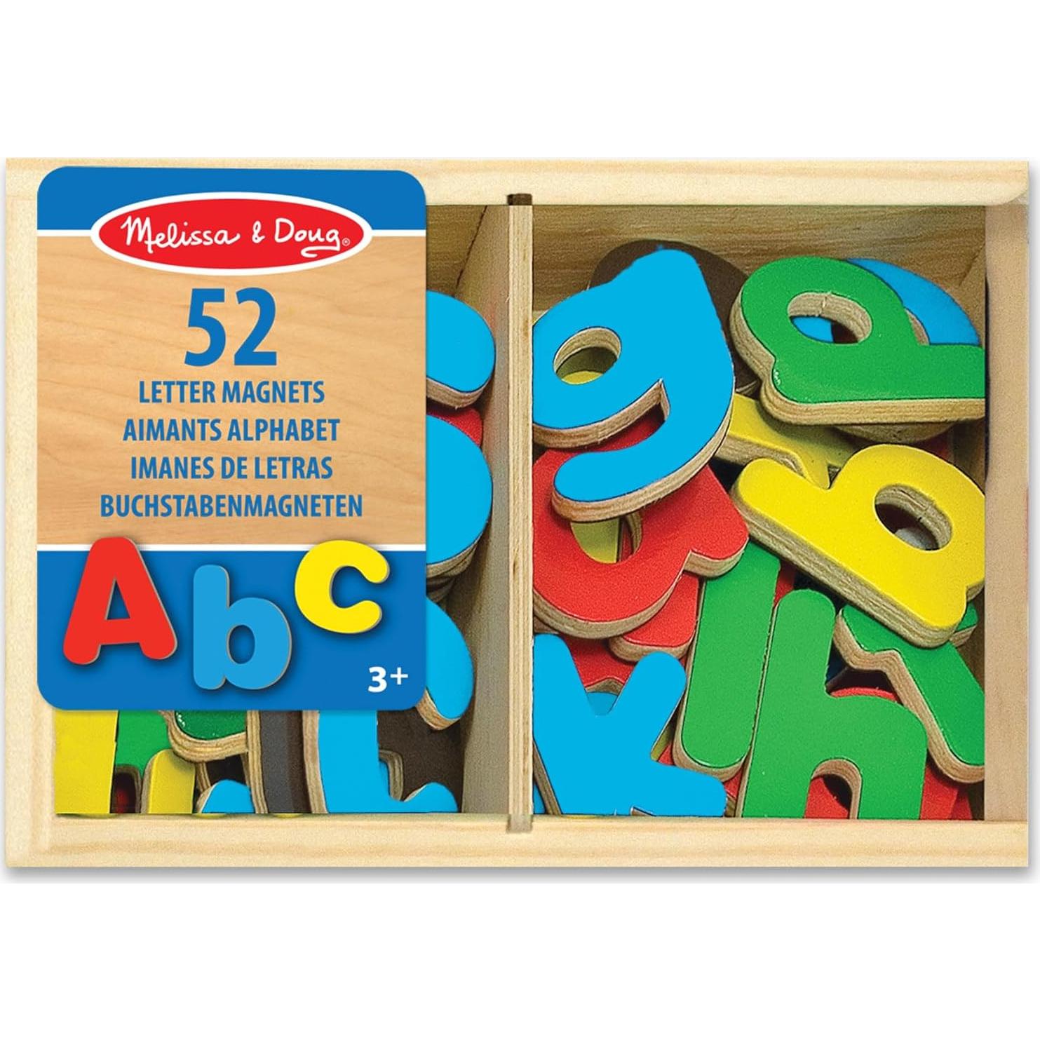 Imanes de Alfabeto de Madera Melissa & Doug - 52 Piezas