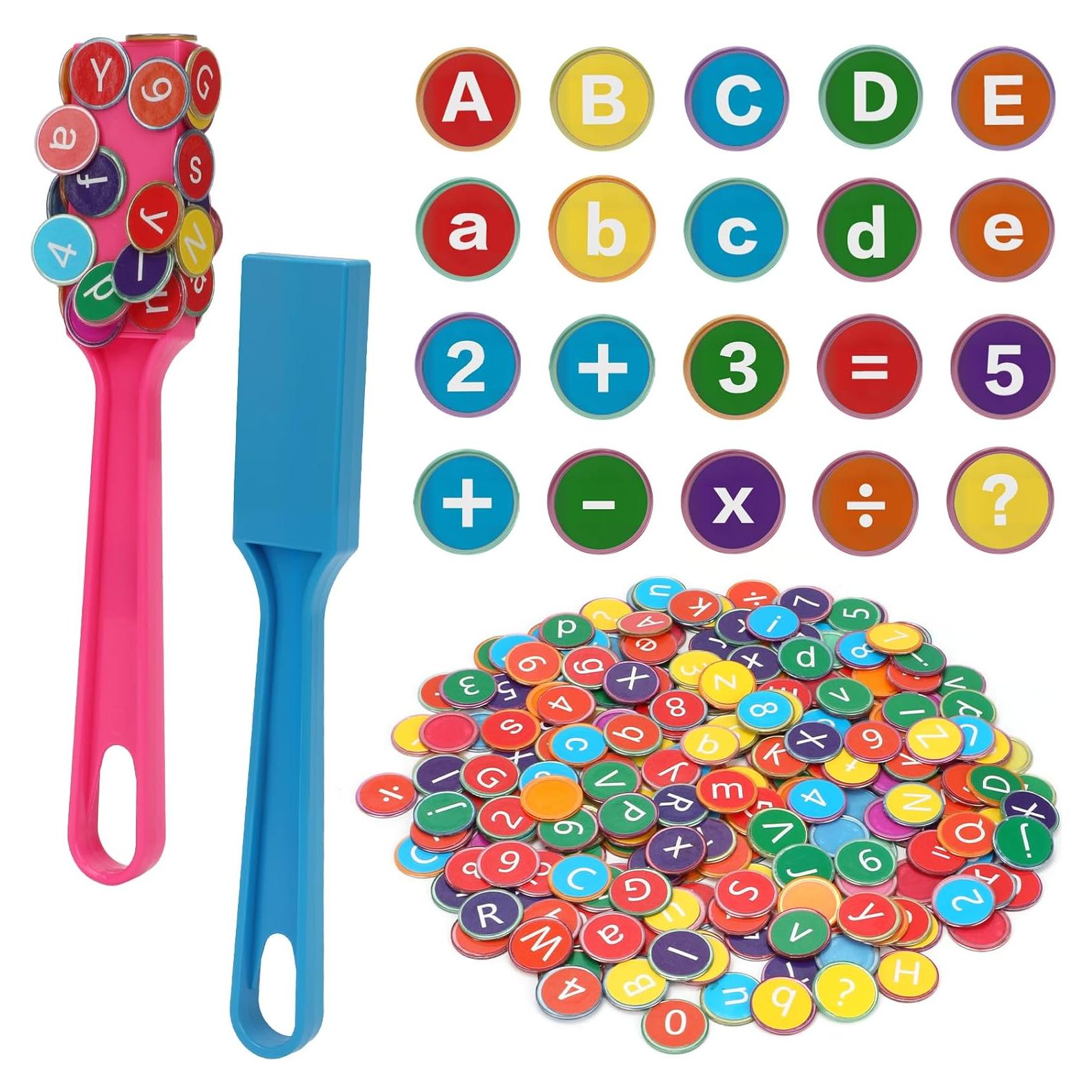 Coopay 234 Fichas Magnéticas de Letras y Números con Varitas