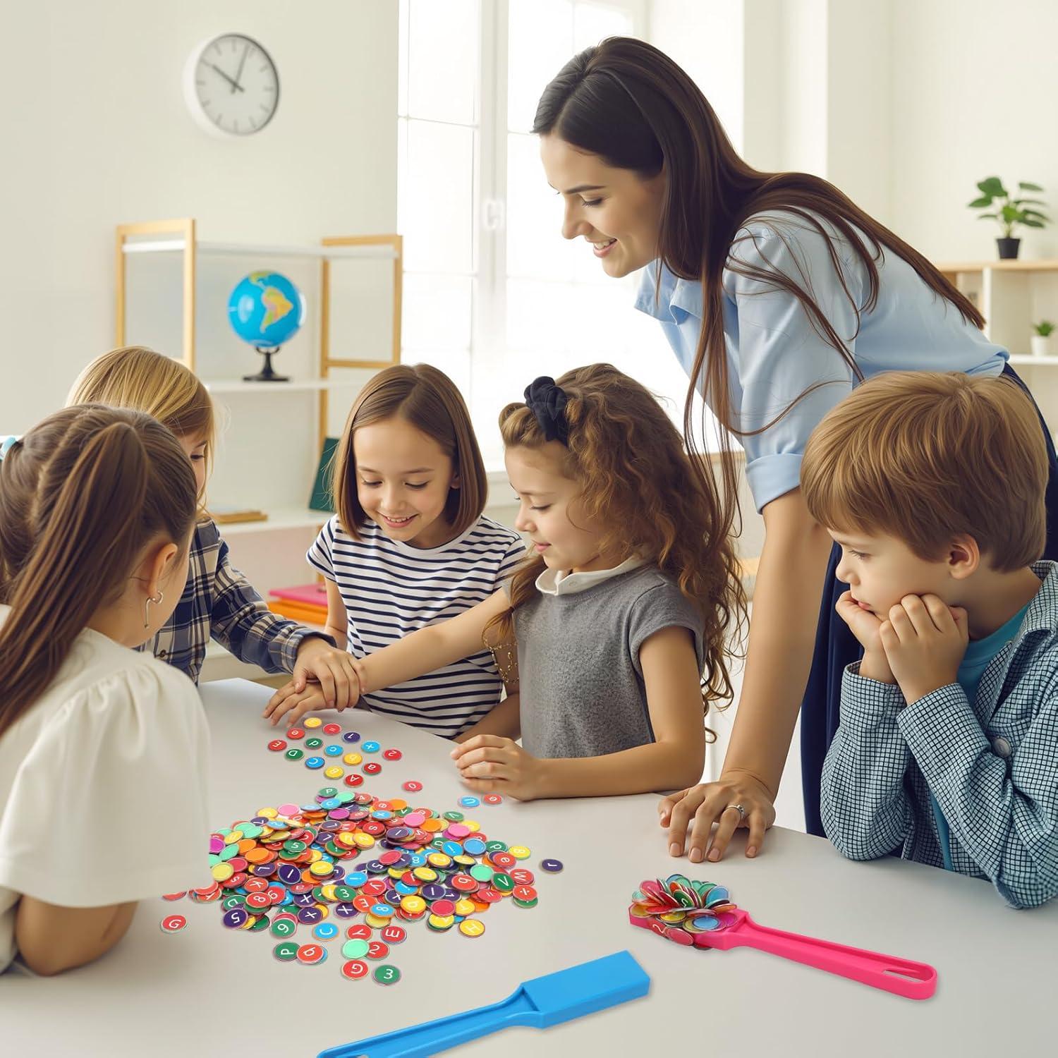 Coopay 234 Fichas Magnéticas de Letras y Números con Varitas