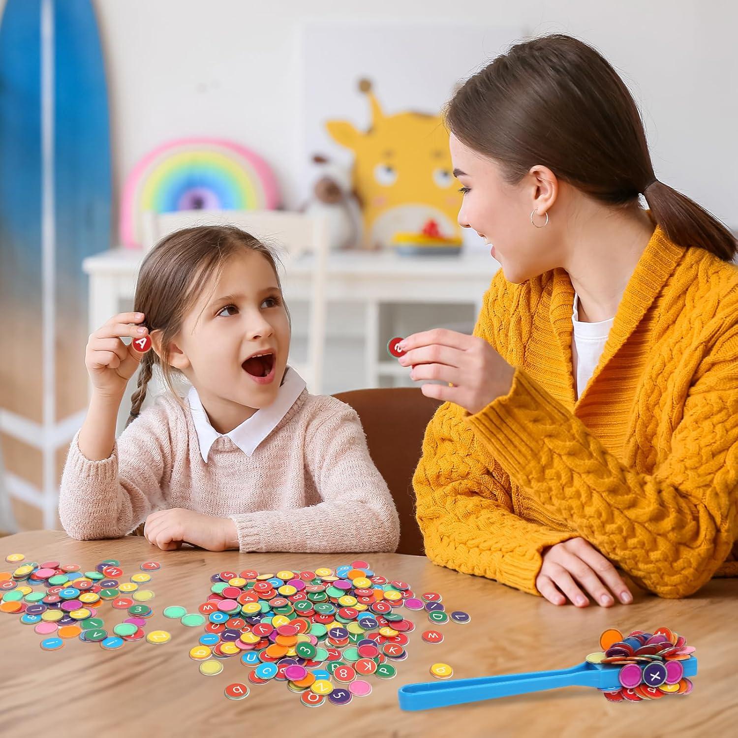 Coopay 234 Fichas Magnéticas de Letras y Números con Varitas