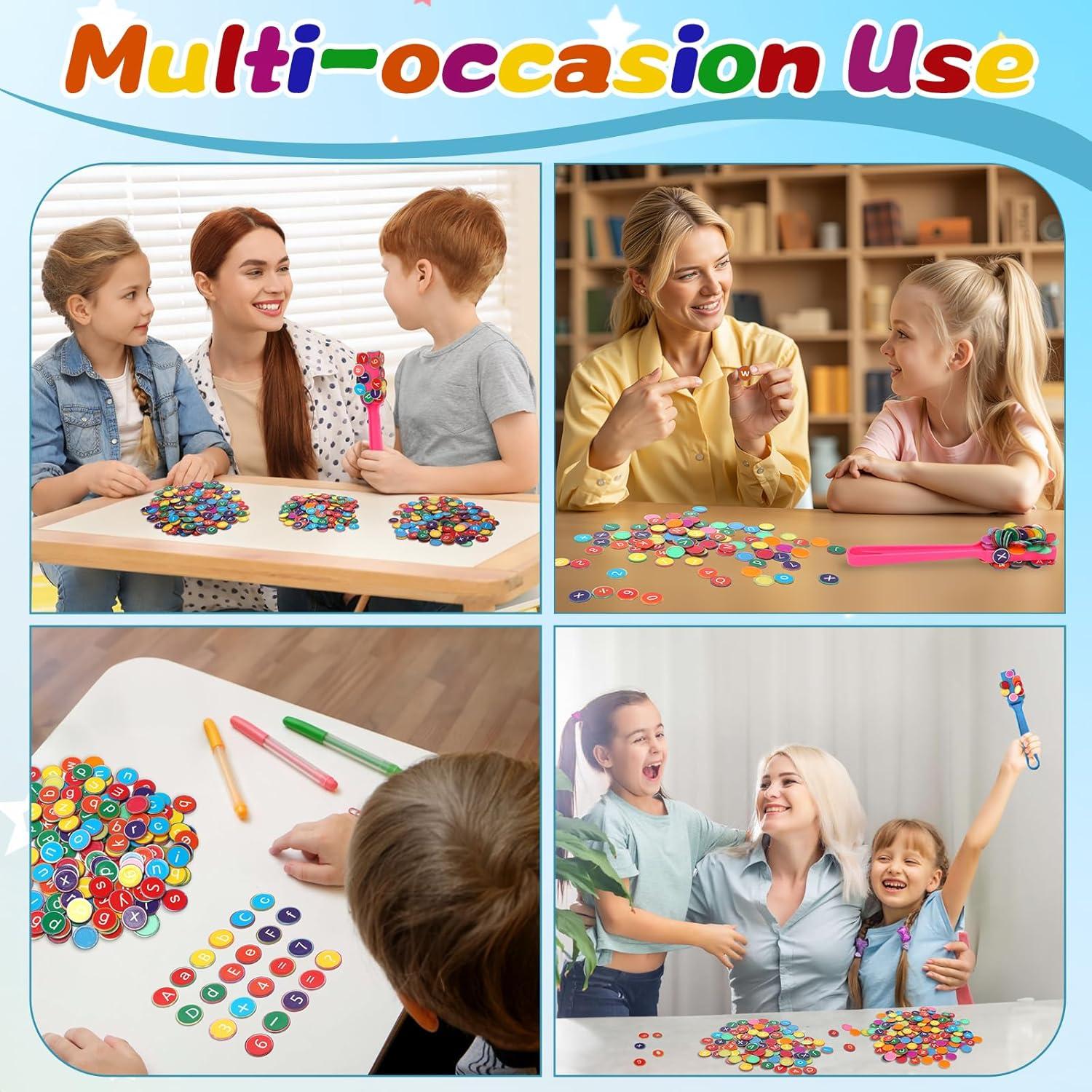 Coopay 234 Fichas Magnéticas de Letras y Números con Varitas