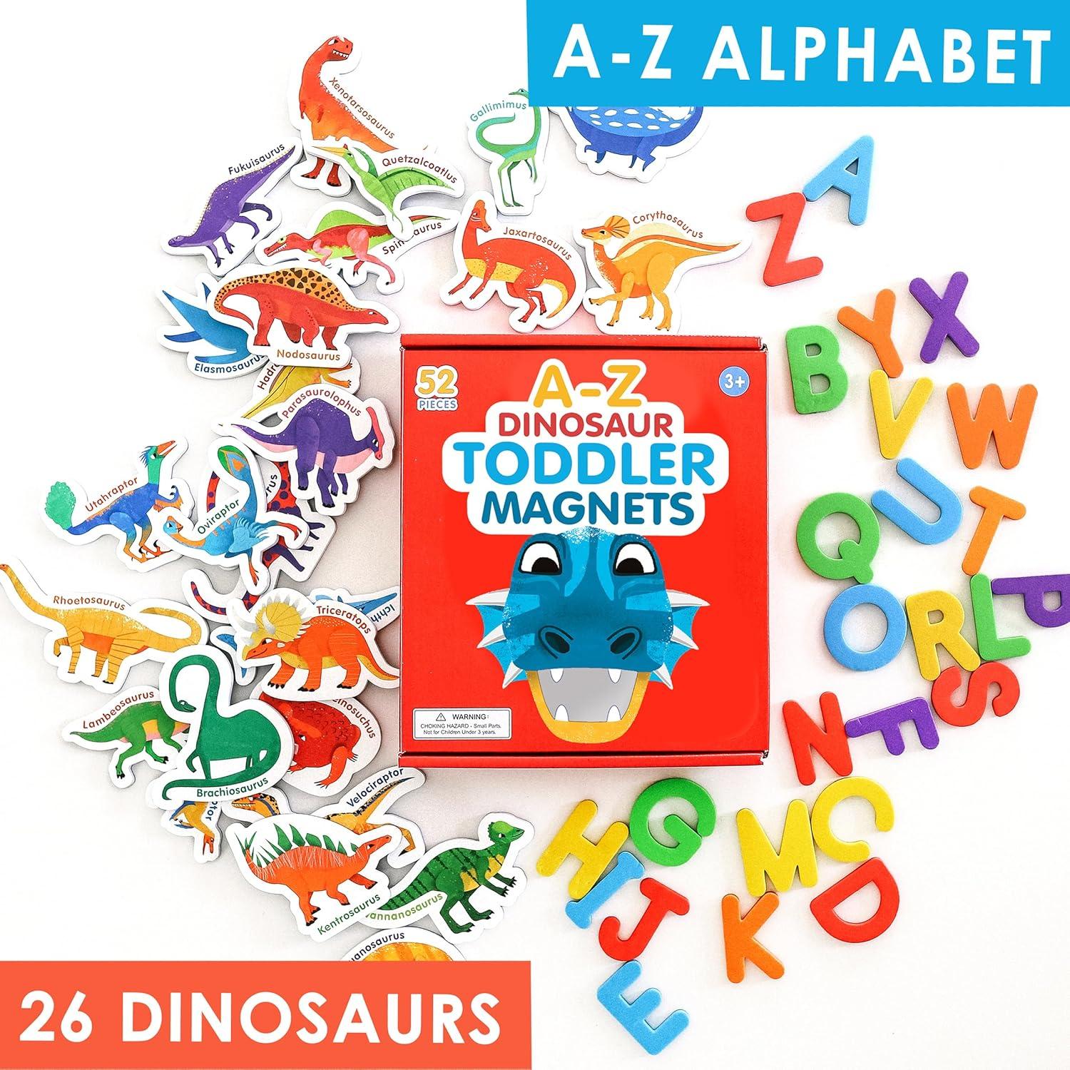 Imanes de Dinosaurios y Letras Curious Columbus - Set de 52