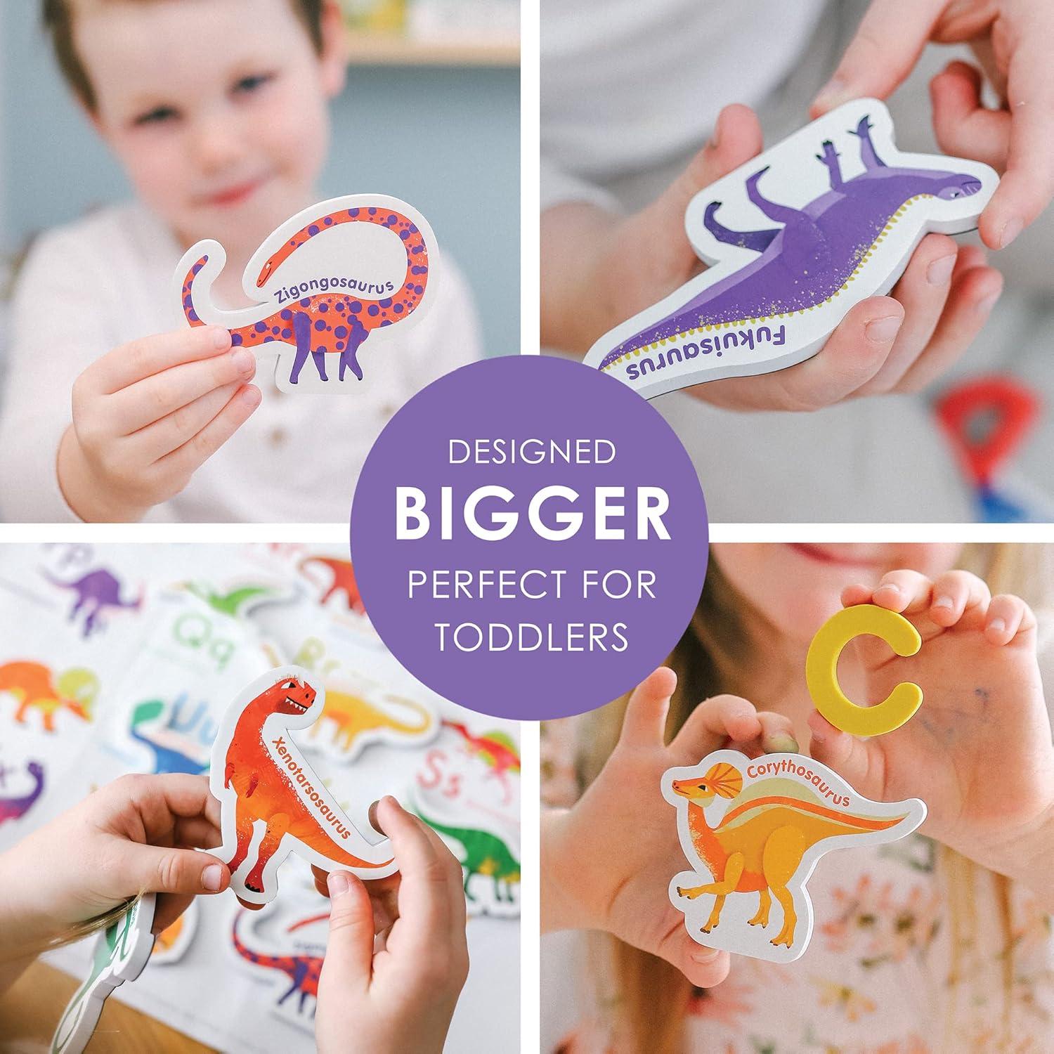 Imanes de Dinosaurios y Letras Curious Columbus - Set de 52